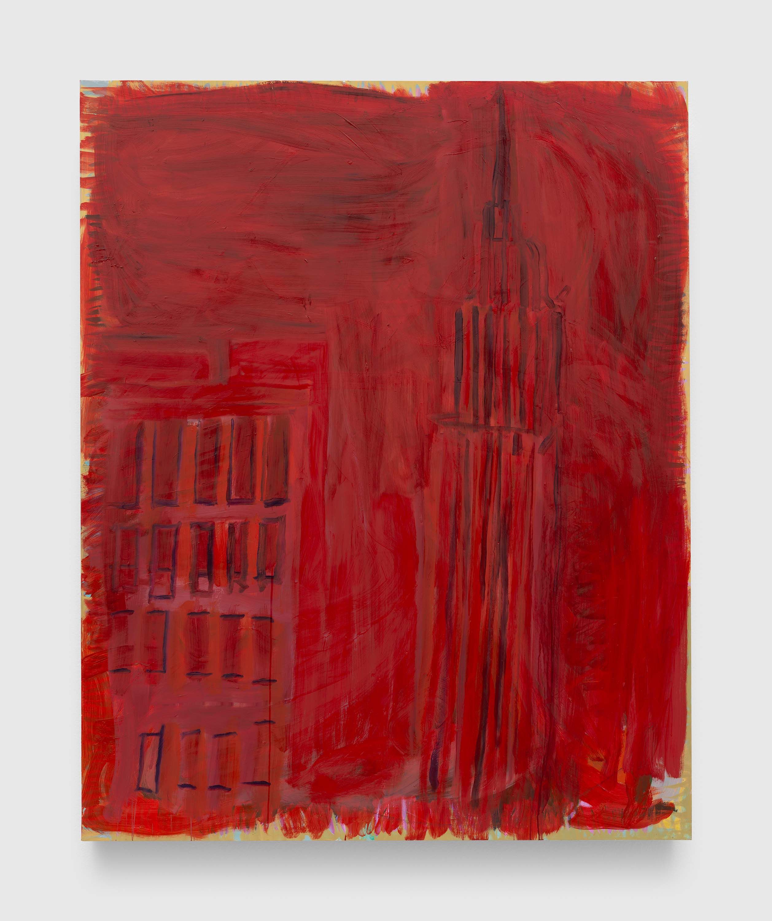 A painting by Josh Smith, titled Empire State Building, dated 2023.