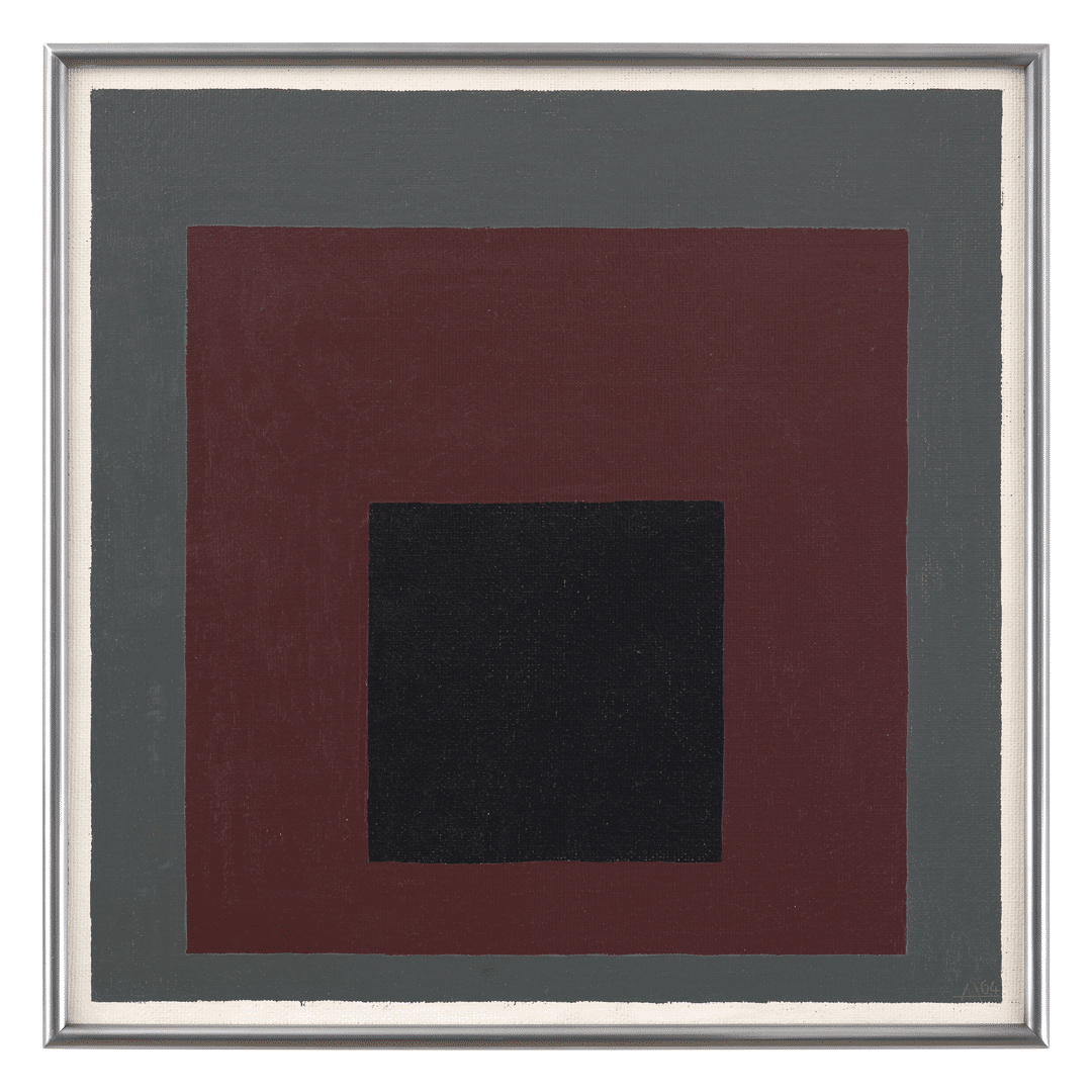 An oil painting by Josef Albers, titled Homage to the Square [Entrez], dated 1964.