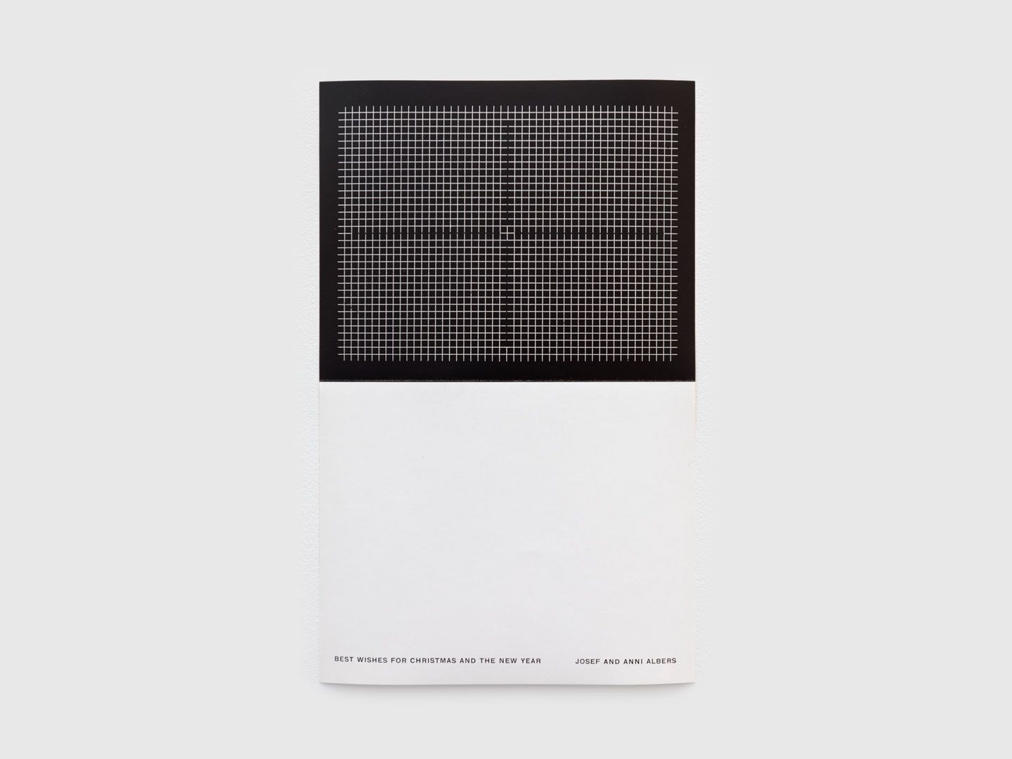 An offset printed mailing on coated paper by Josef and Anni Albers, titled Best Wishes for Christmas and the New Year, dated 1953.