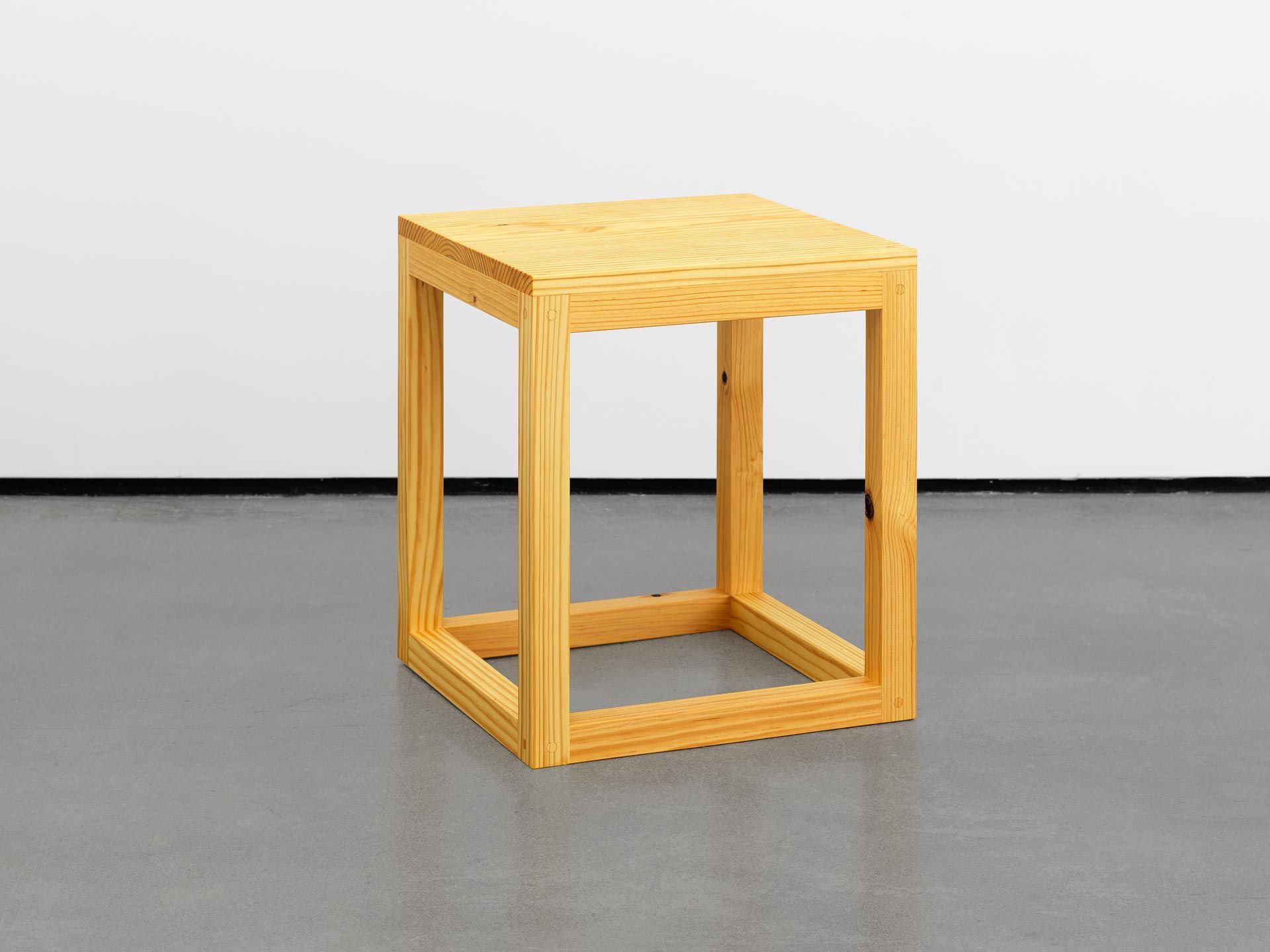 Furniture by Donald Judd, titled Pine Library Stool 42, dated 1980.
