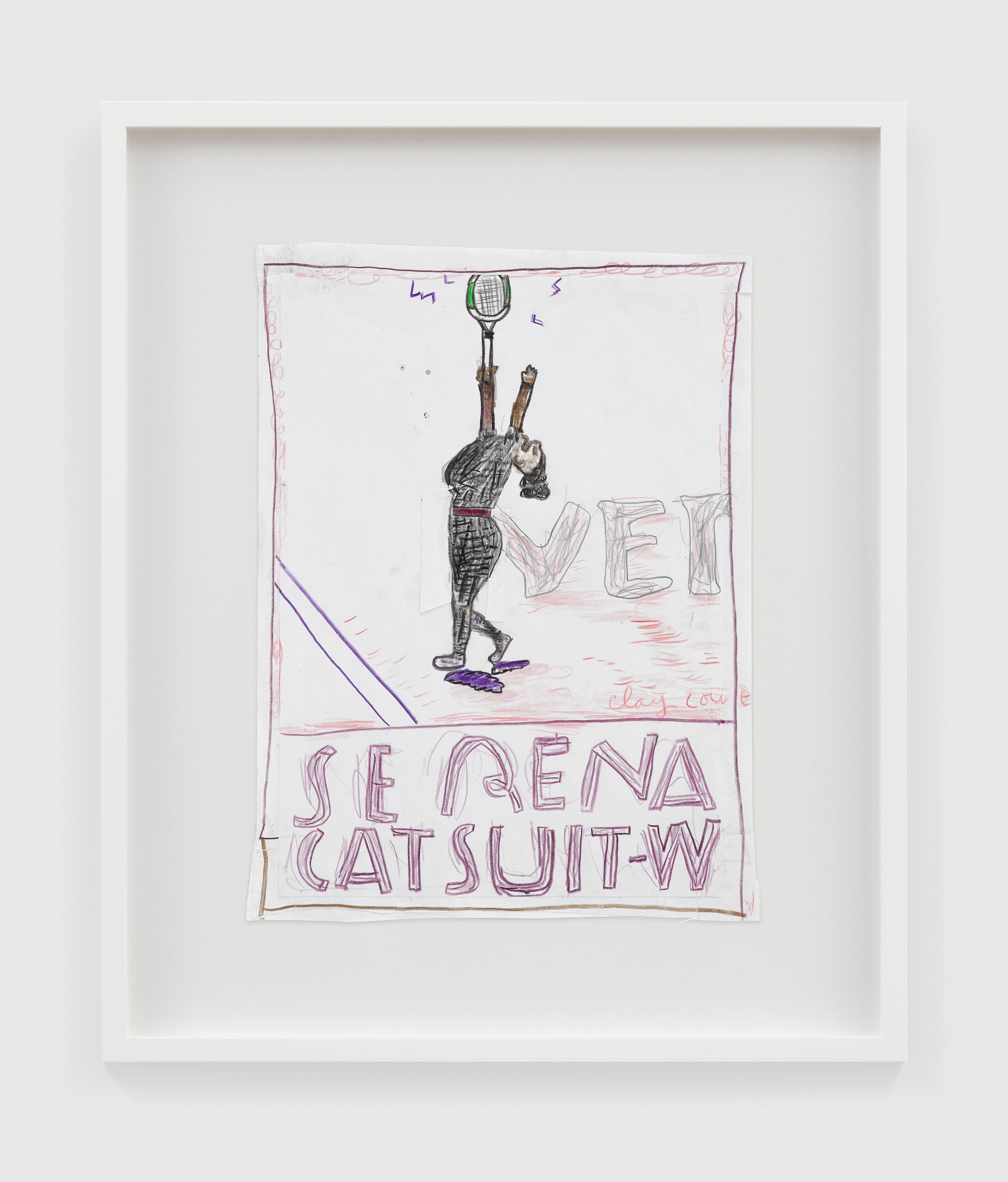 A work on paper by Rose Wylie SW, titled Catsuit, dated 2018.