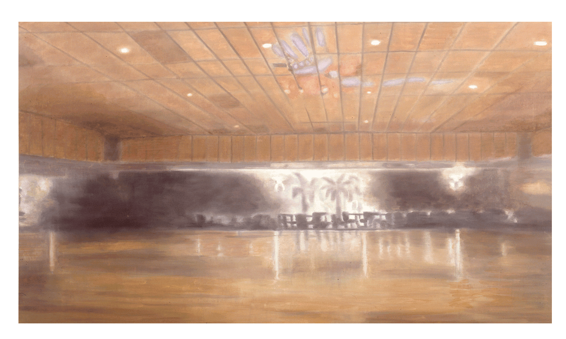 A painting by Luc Tuymans, titled Ballroom, dated 2005.