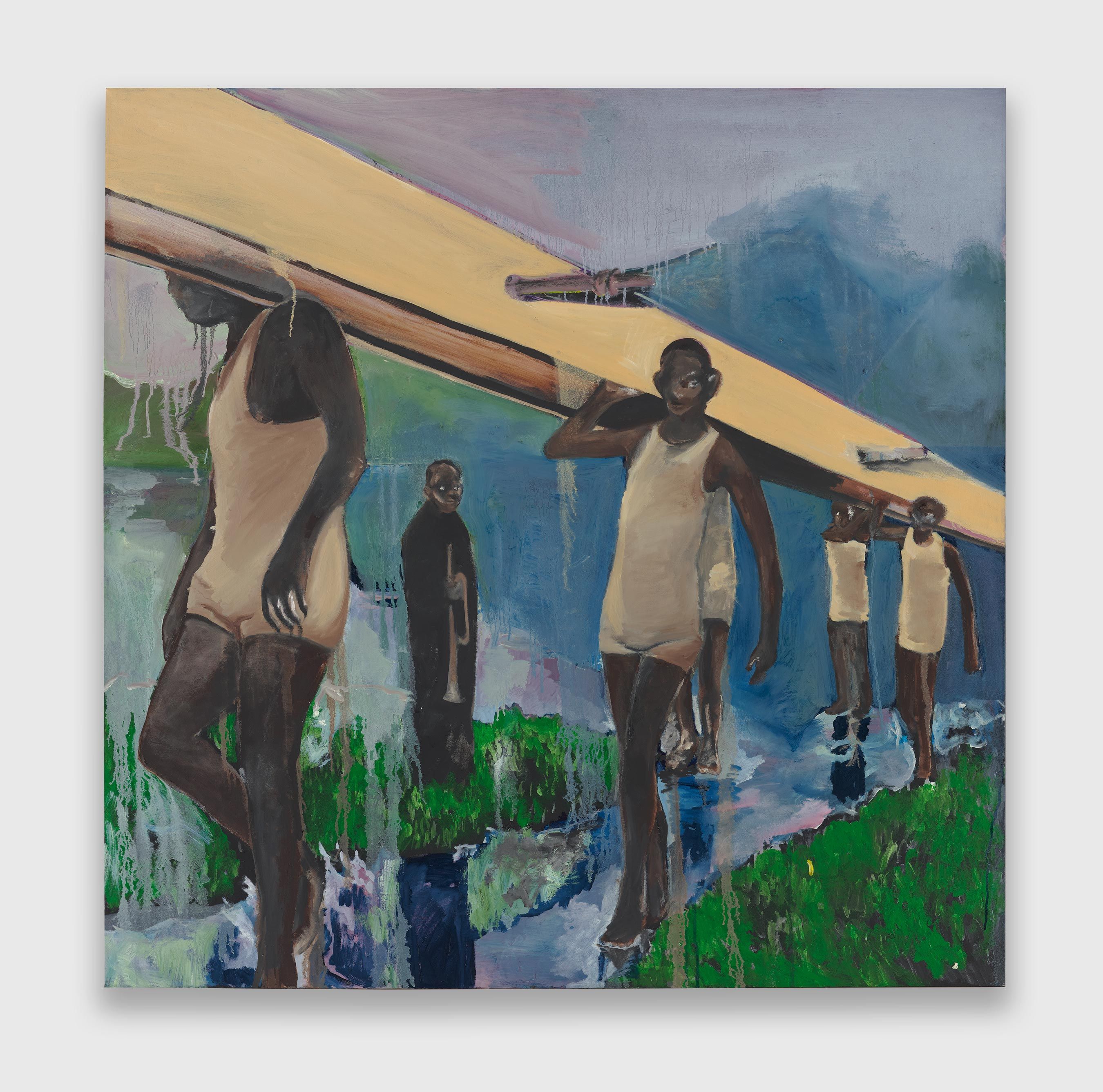 An oil on canvas artwork by Noah Davis, titled The Year of the Coxswain, dated 2009.