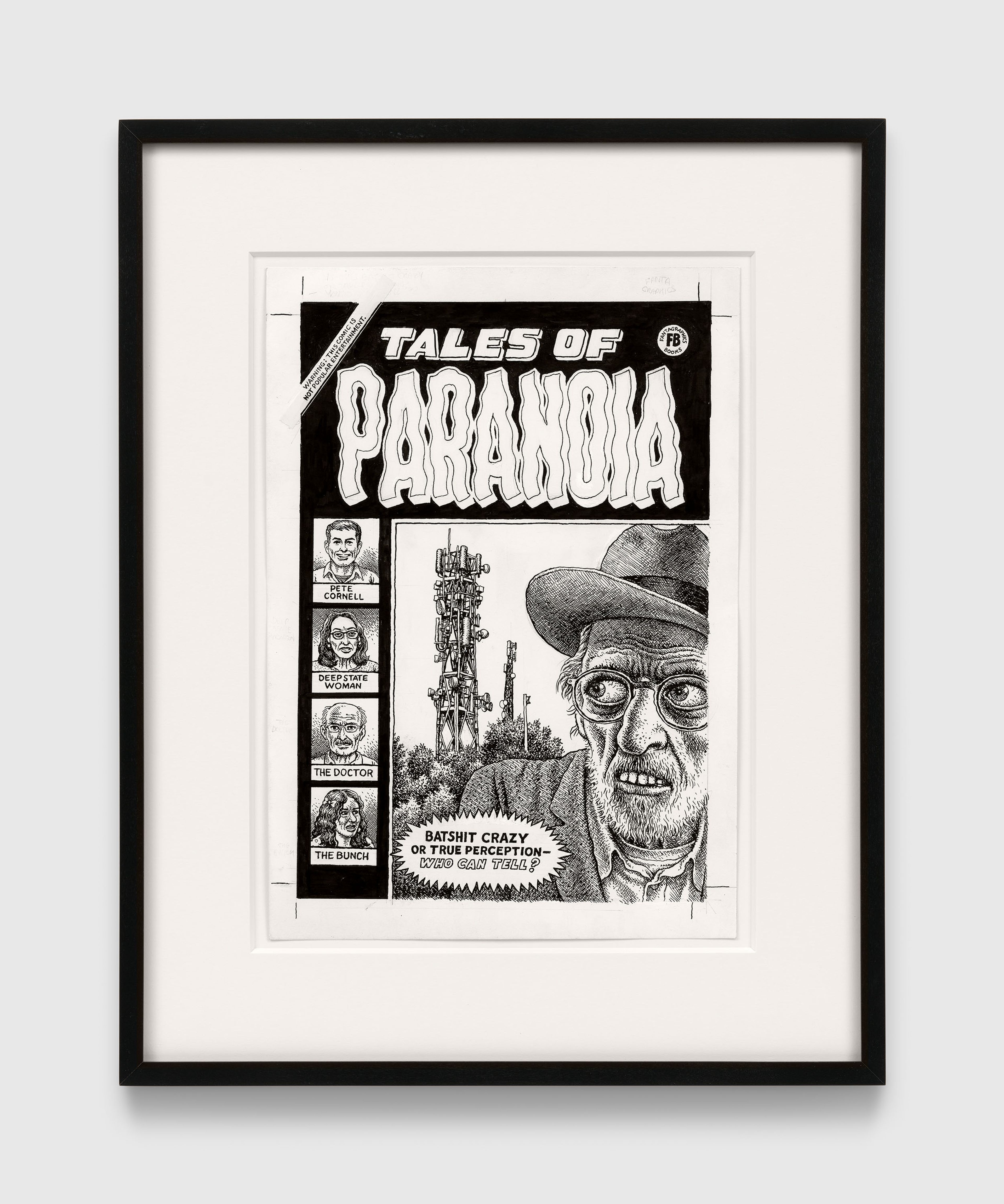 A work on paper by R. Crumb, titled Cover: Tales of Paranoia, dated 2025.