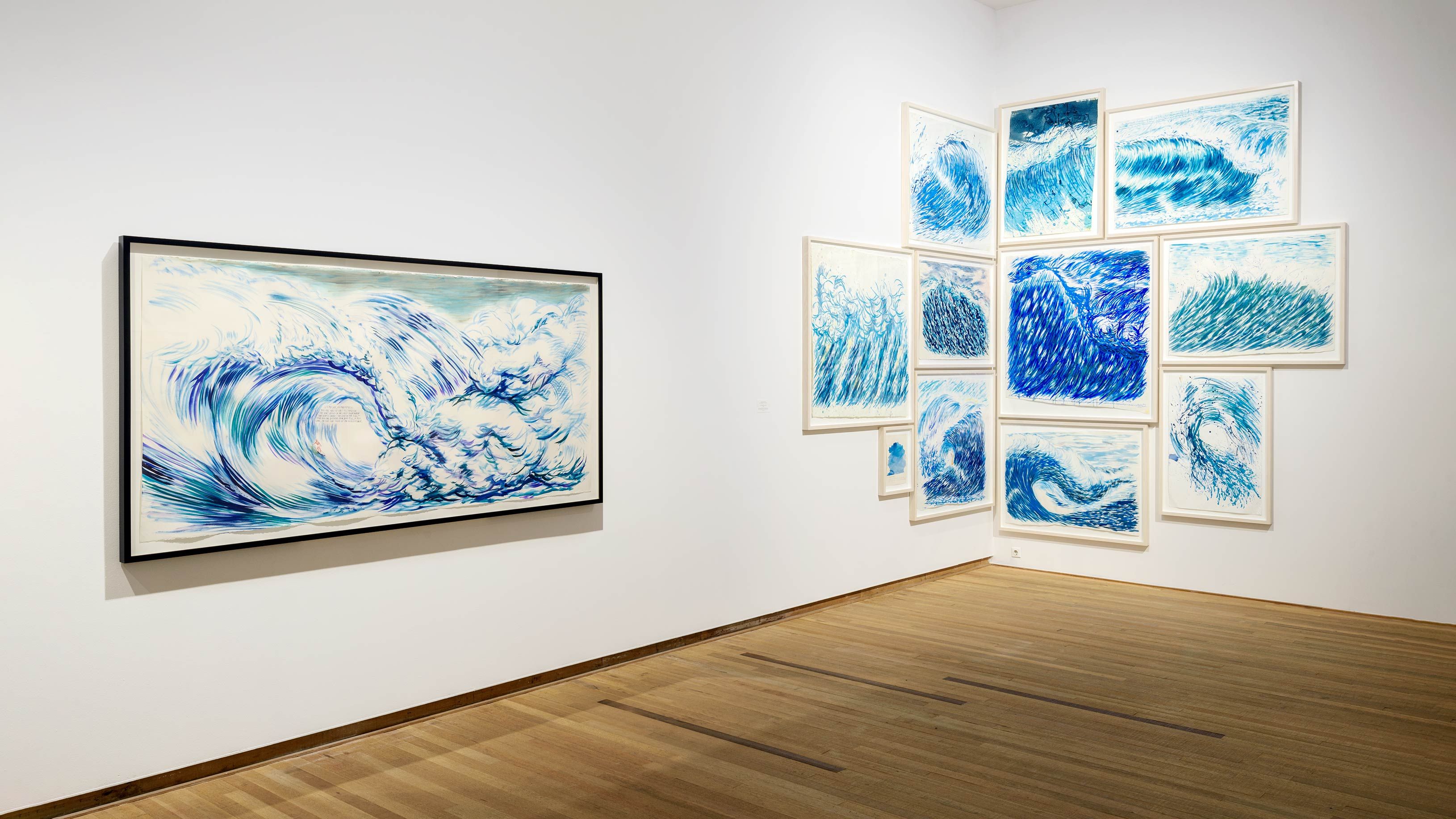 Installation view, Raymond Pettibon: A Pen of All Work, The Bonnefanten, Maastricht, The Netherlands, 2017.  Photo by Peter Cox 