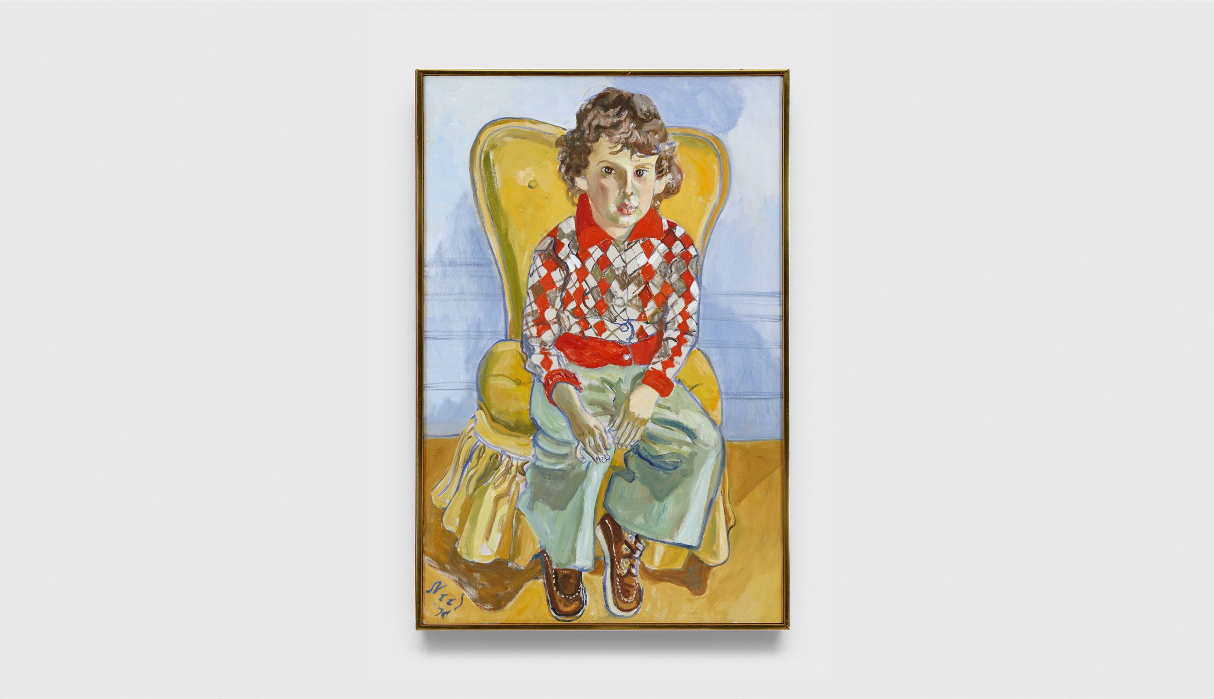 A painting by Alice Neel, titled Sabrina, dated 1976.