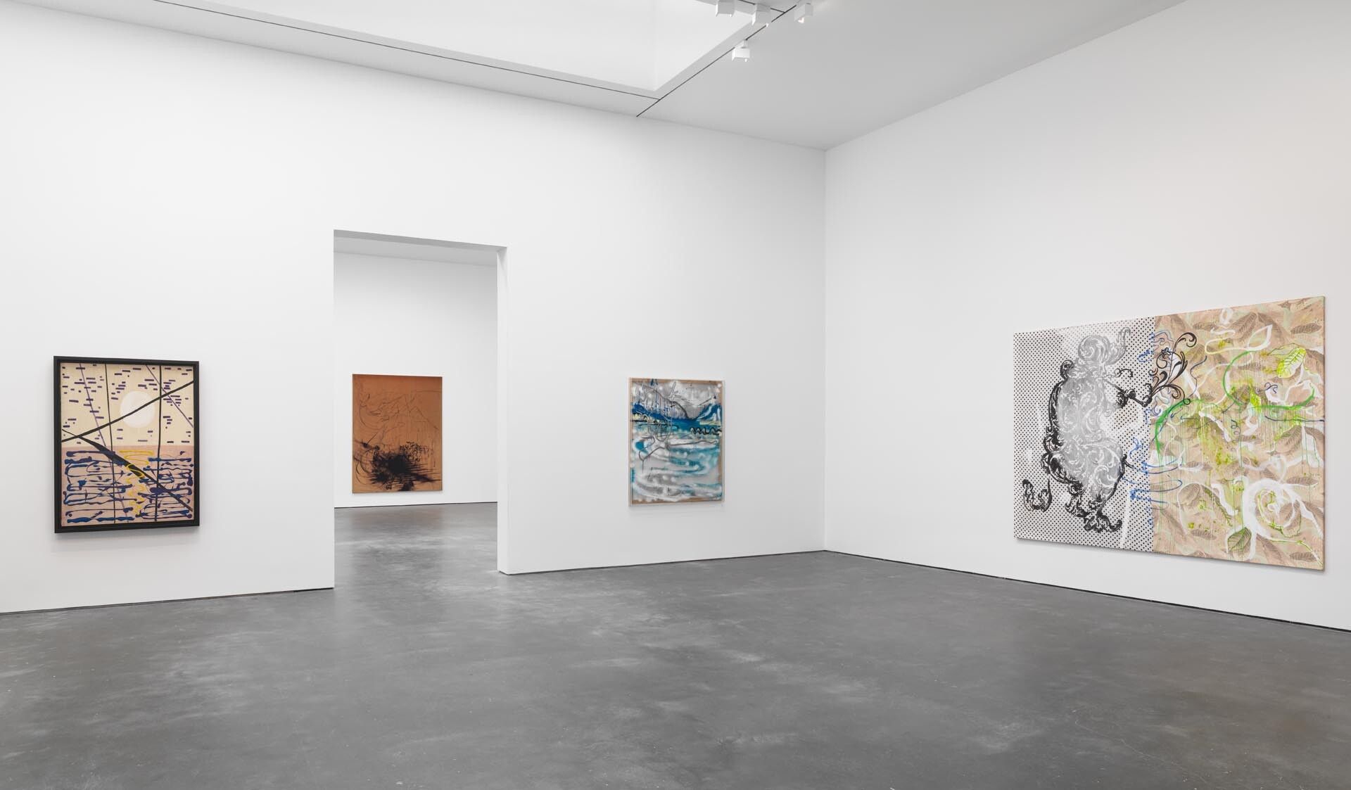 An installation view of the exhibition Sigmar Polke: Eine Winterreise, at David Zwirner New York, dated 2016.