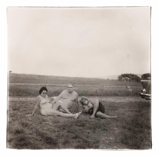 Diane Arbus — A family one evening in a nudist camp, Pa., 1965
