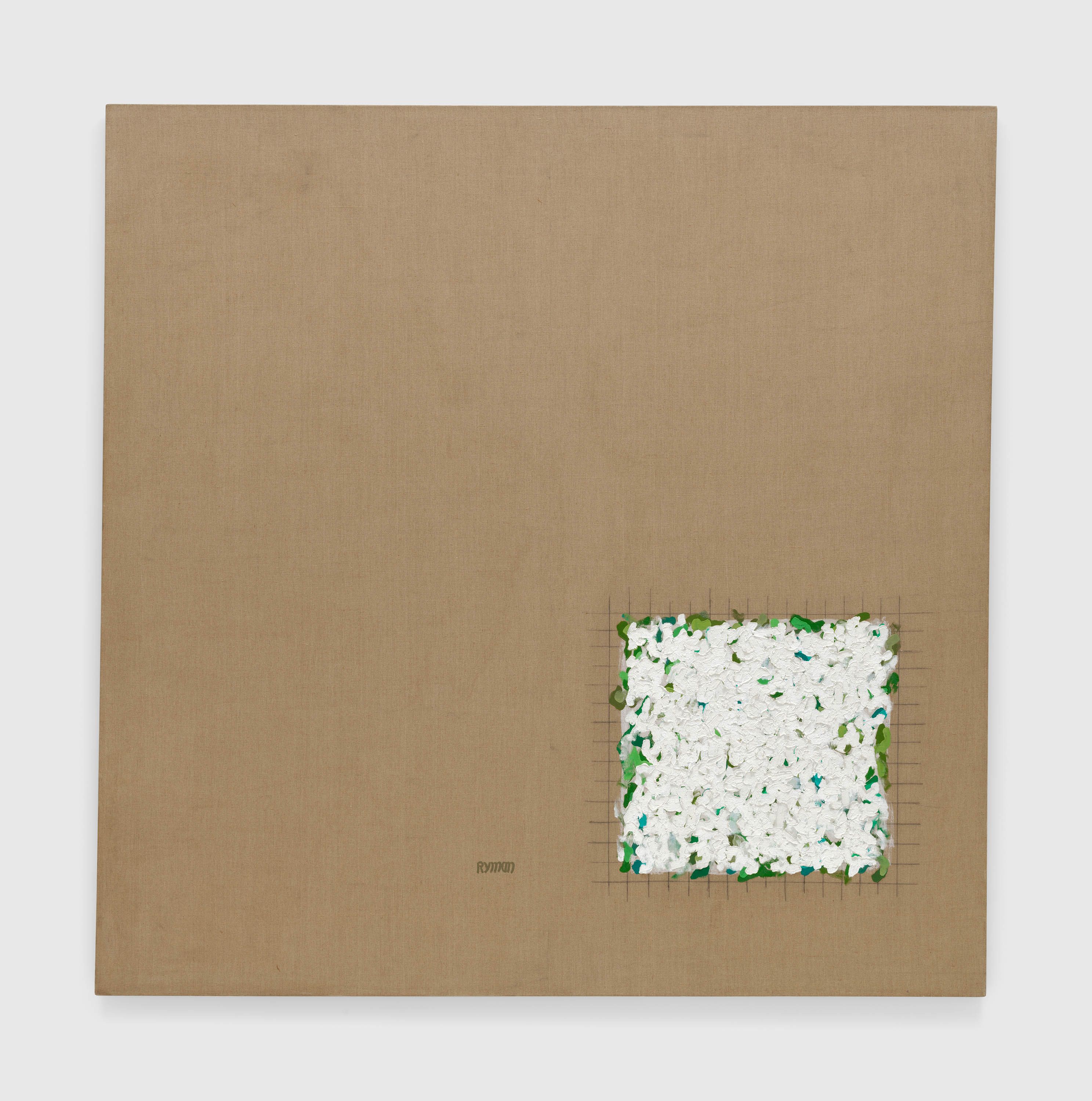 A painting by Robert Ryman, called Untitled, dated 1962.