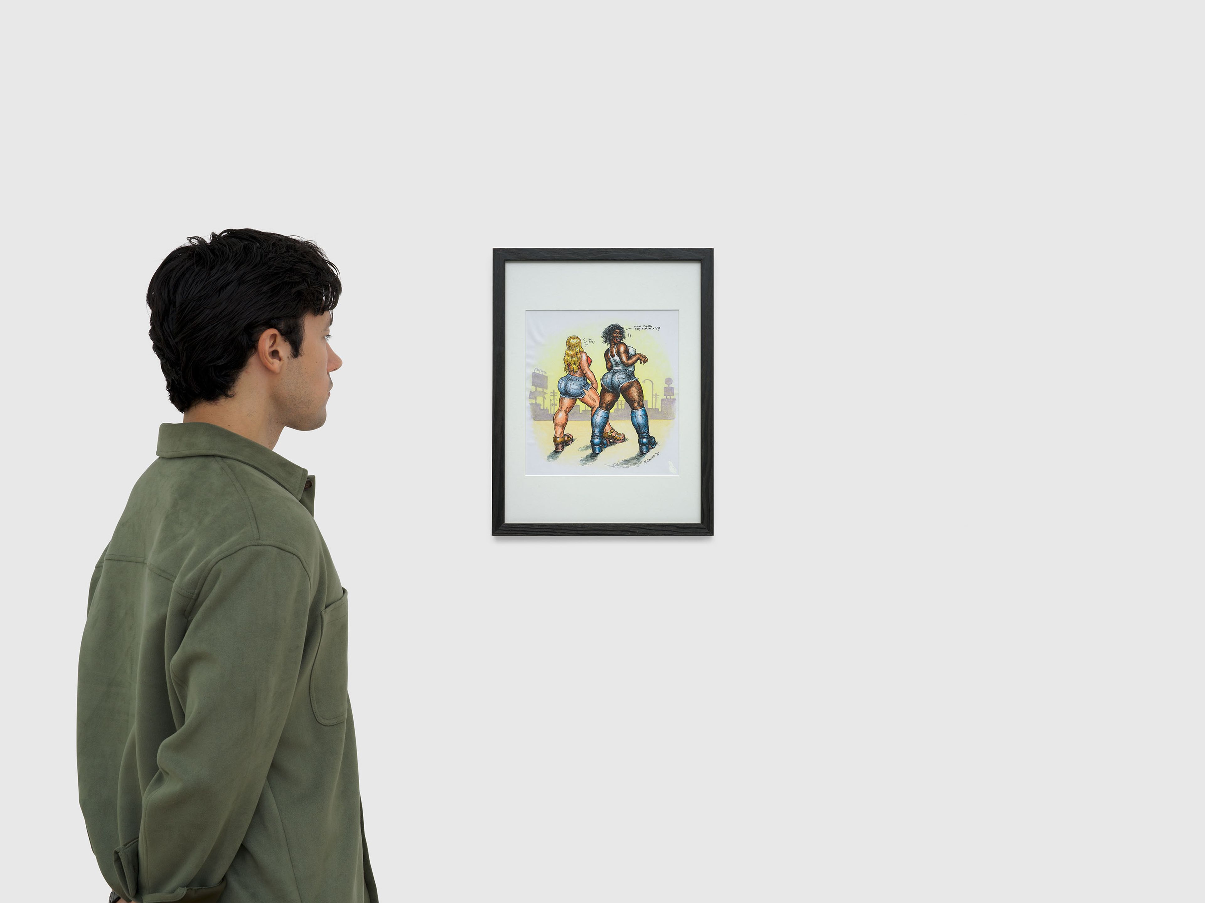 A work on paper by R. Crumb, titled What O' Hail, dated 1975.