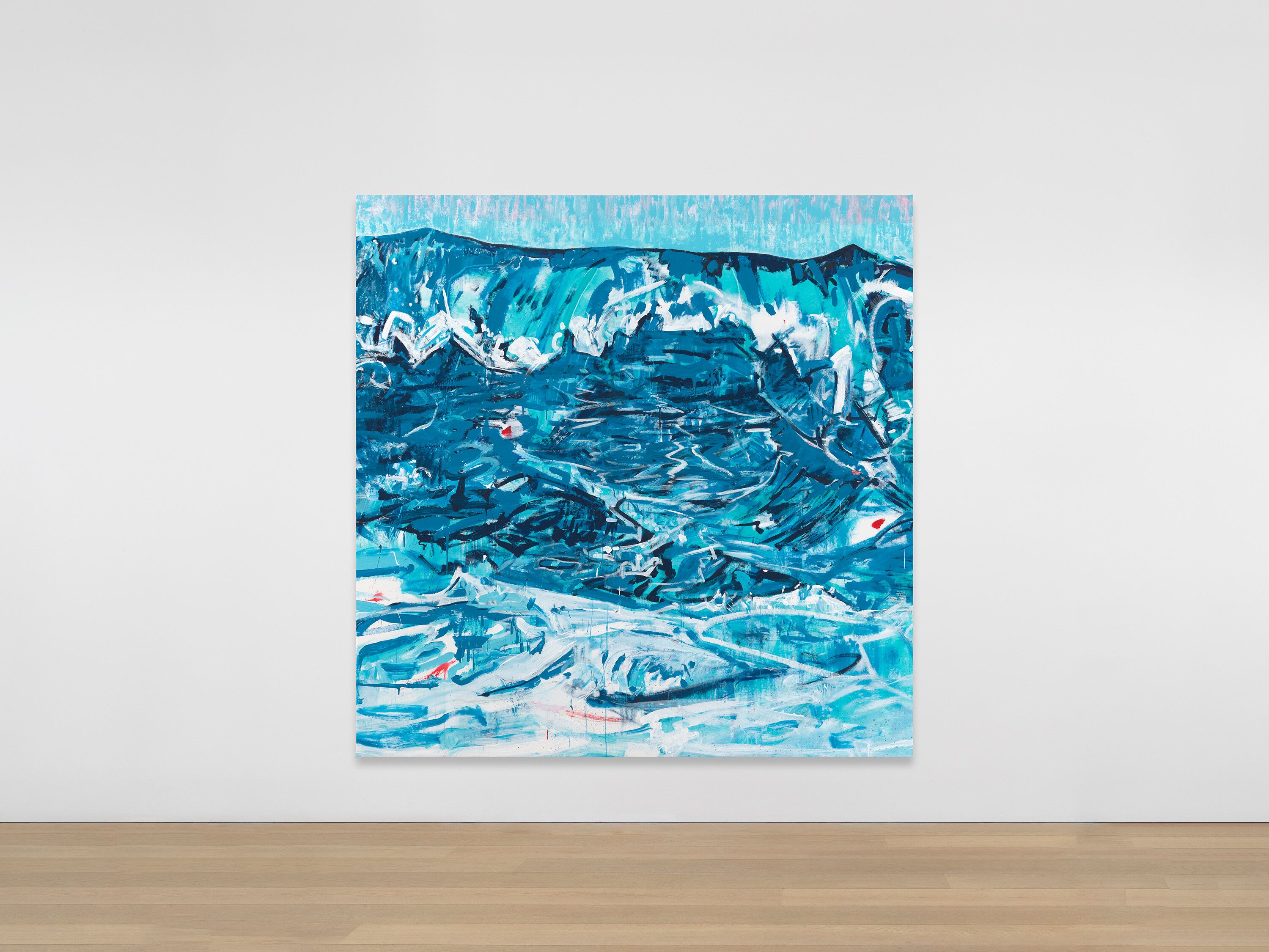 A painting by Cy Gavin, titled Untitled (Wave, blue), dated 2021.