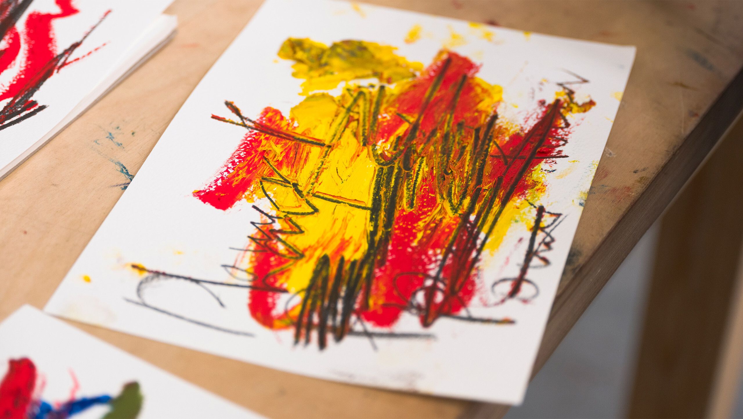 A Photo by Tim Bowditch of Oscar Murillo in his studio, dated 2022 