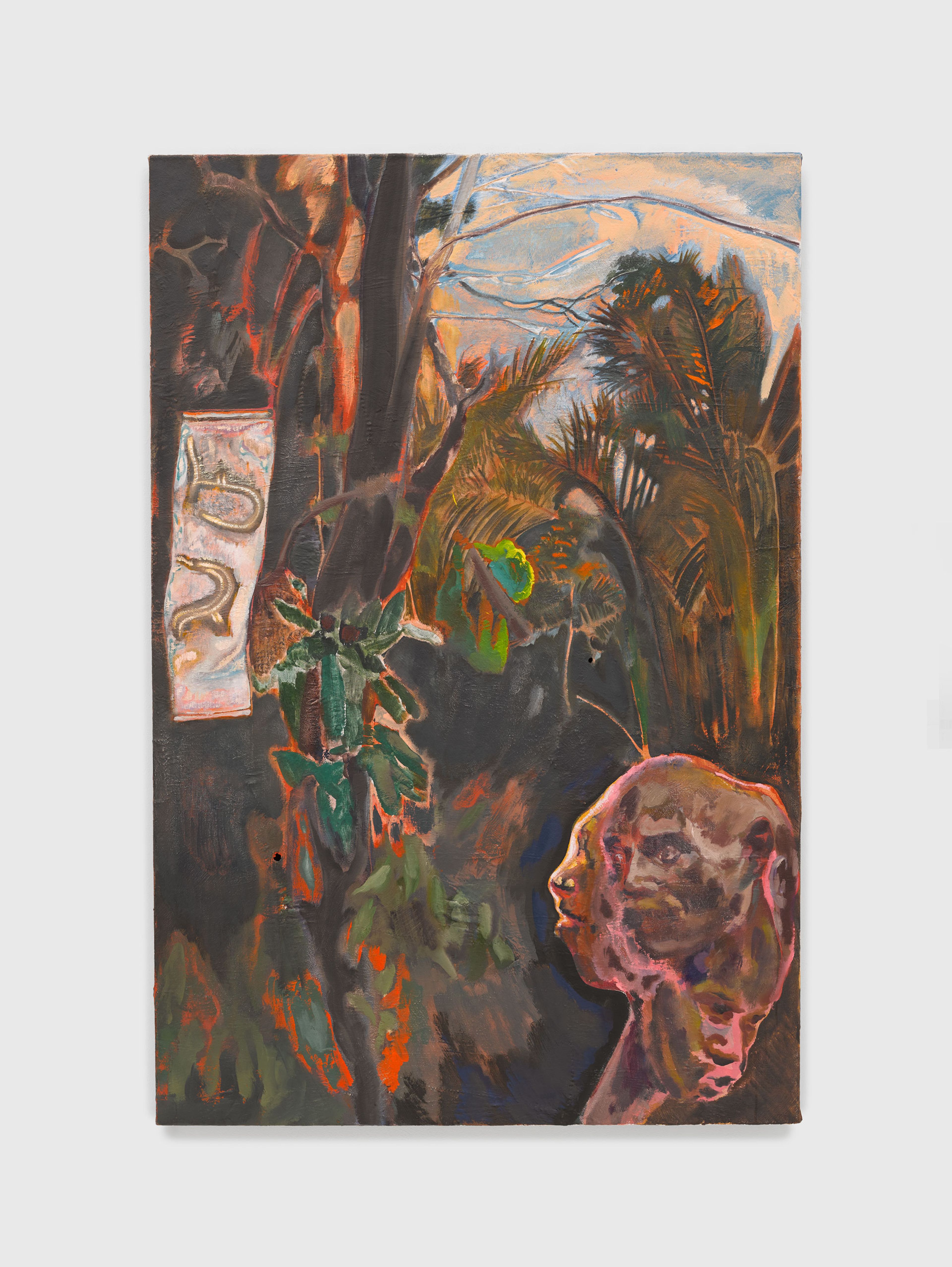 A painting by Michael Armitage, titled Account of an Illiterate Man, dated 2020.