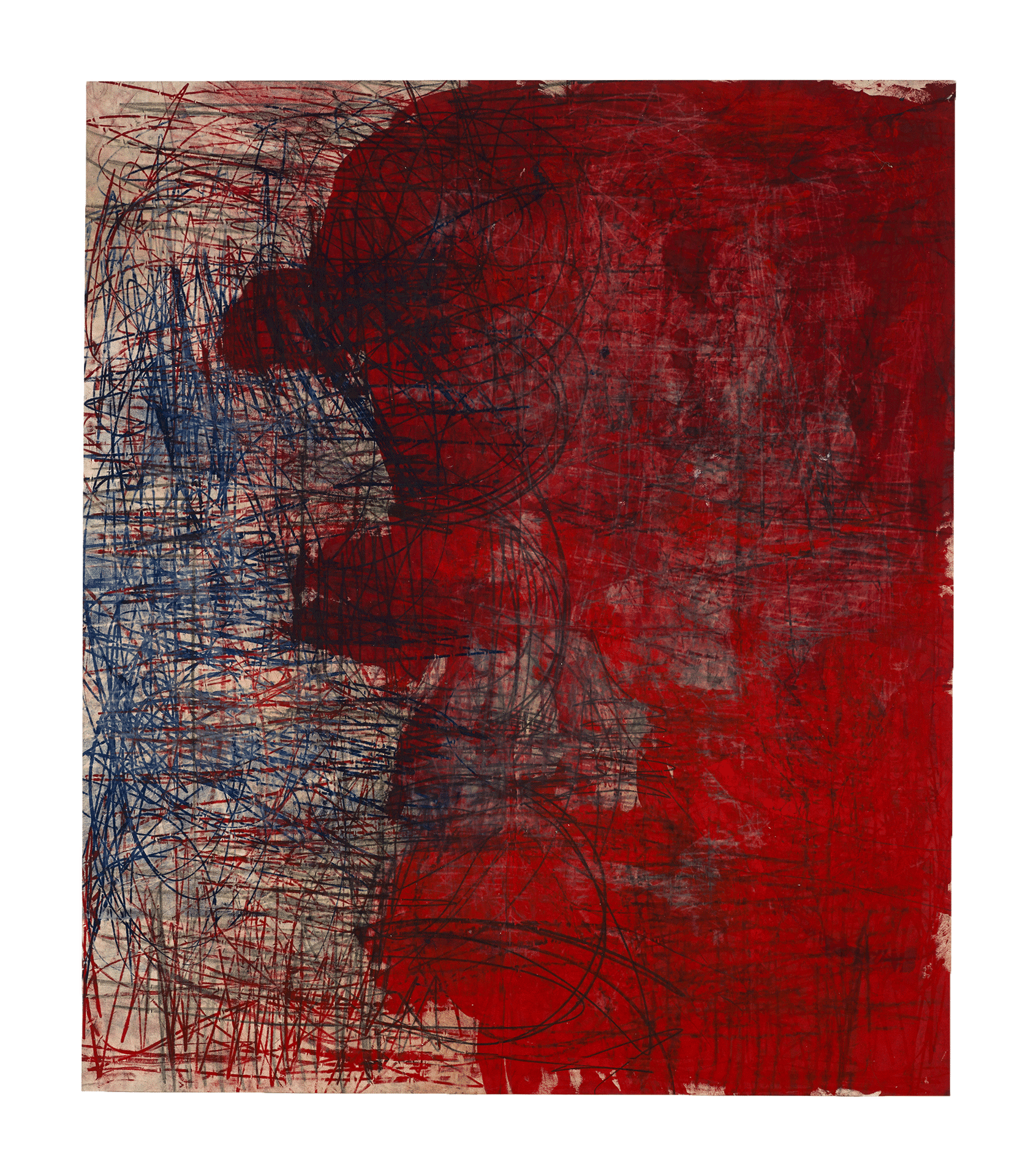 A painting by Oscar Murillo, titled catalyst #25, dated 2017.