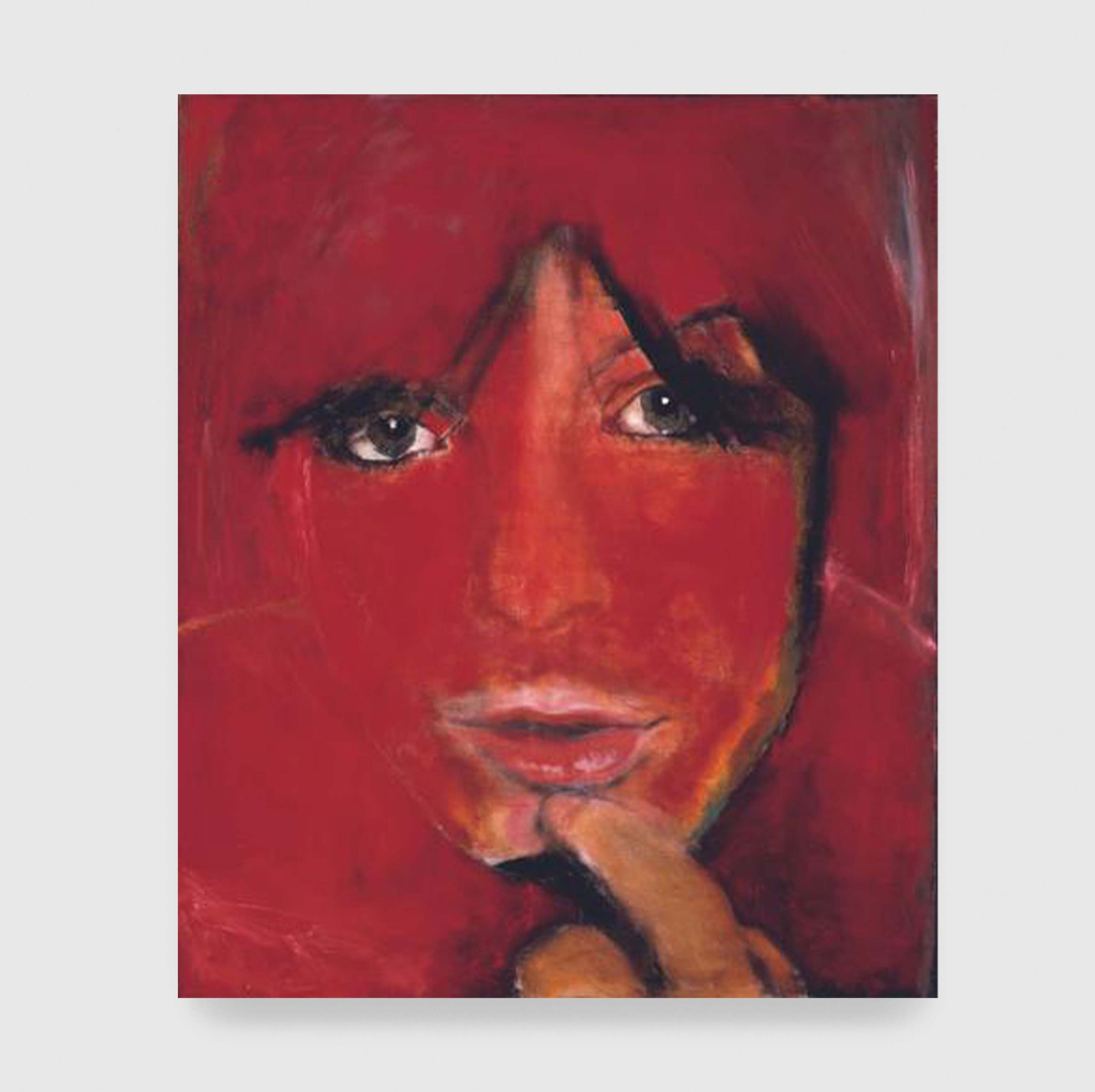 A painting by Marlene Dumas, titled Jule, die Vrou, dated 1985.