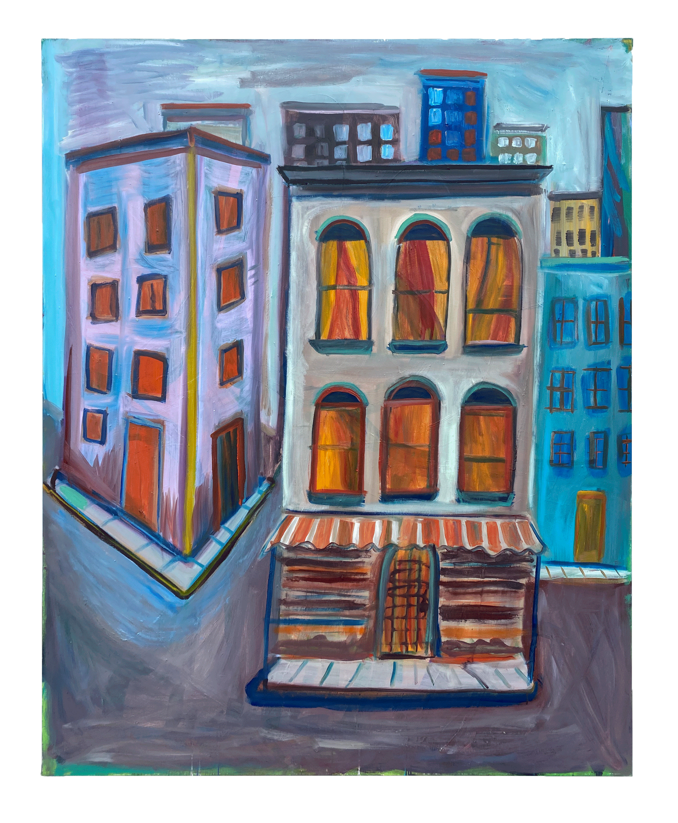 An untitled painting by Josh Smith, dated 2020.