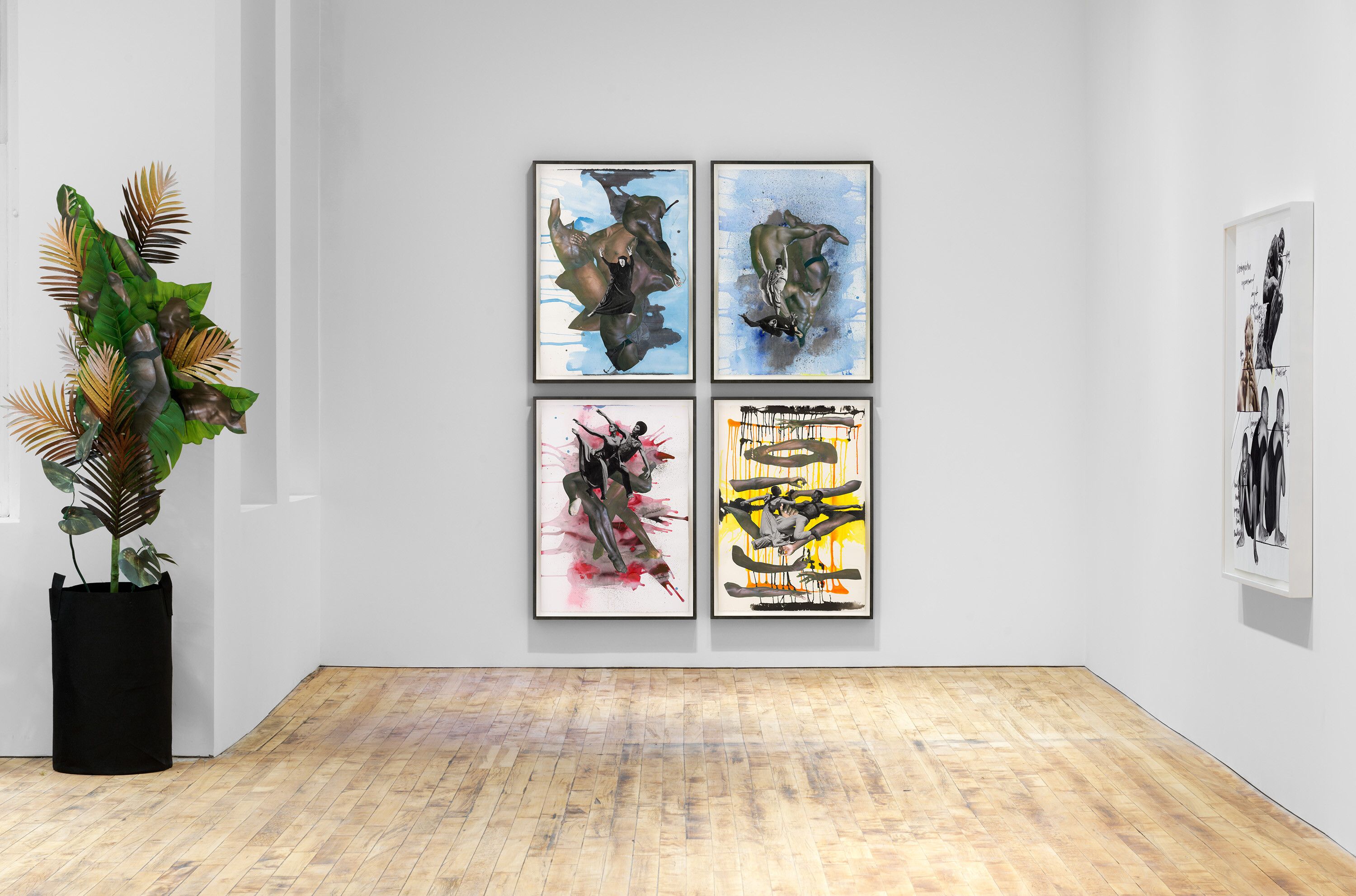 Installation view of the exhibition, Kandis Williams: A Line, at 52 Walker in New York, dated 2021
