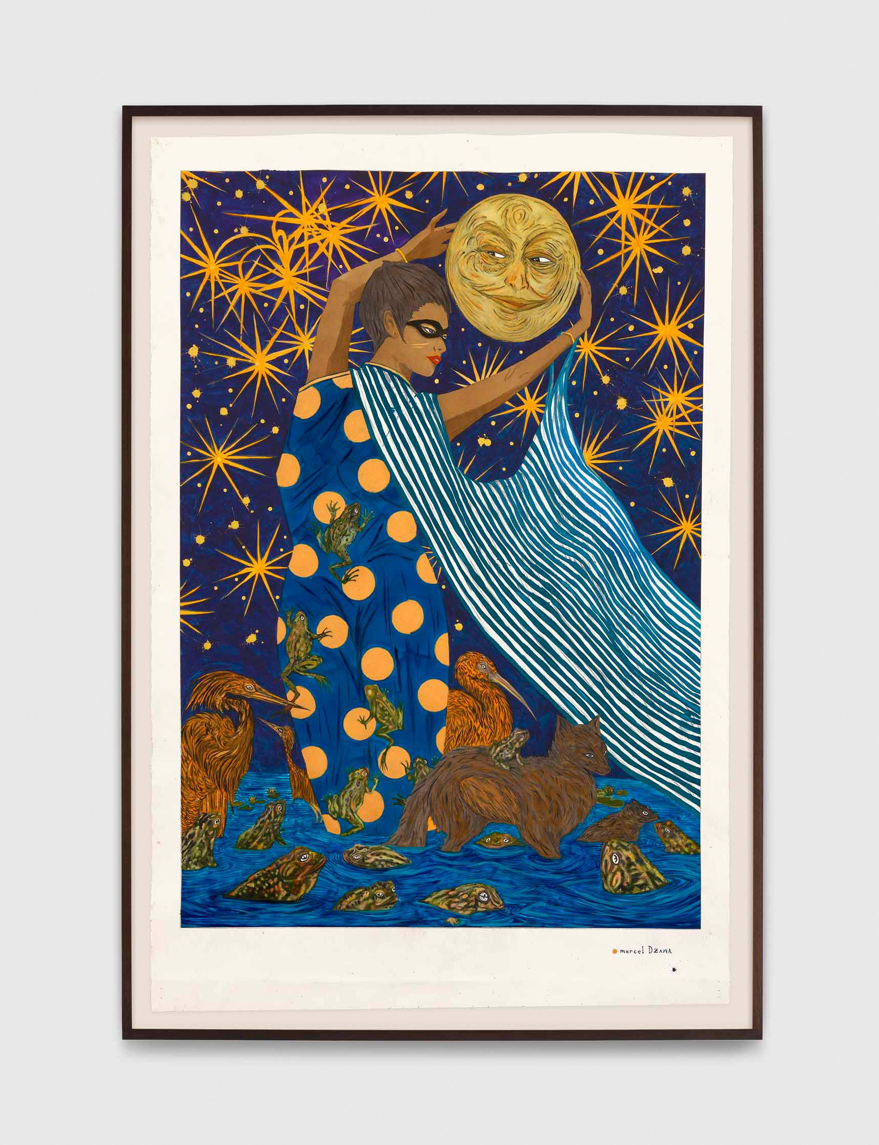 A work on paper by Marcel Dzama, titled Midnight's Children, dated 2022.