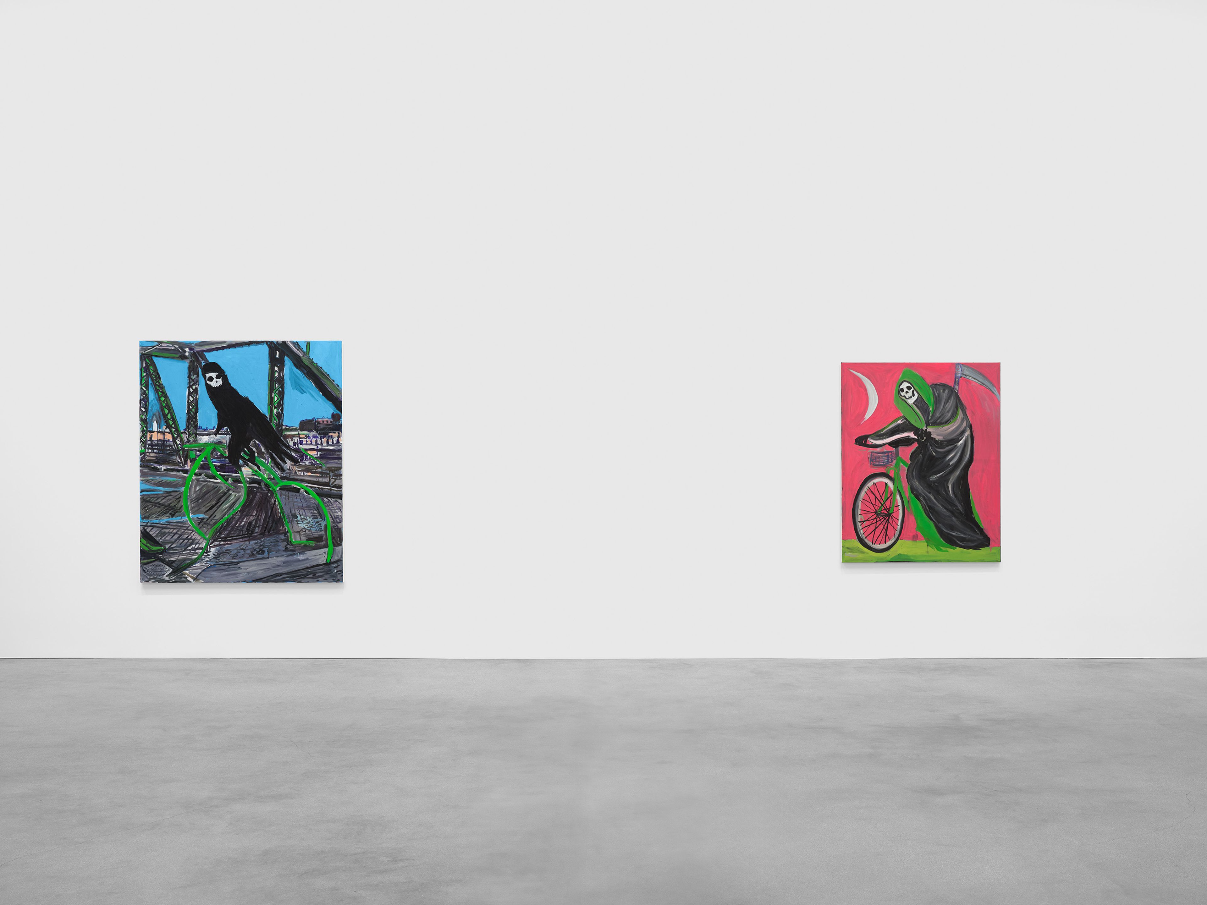 An installation view of the exhibition, Josh Smith: Destiny, at David Zwirner in Los Angeles, dated 2025.