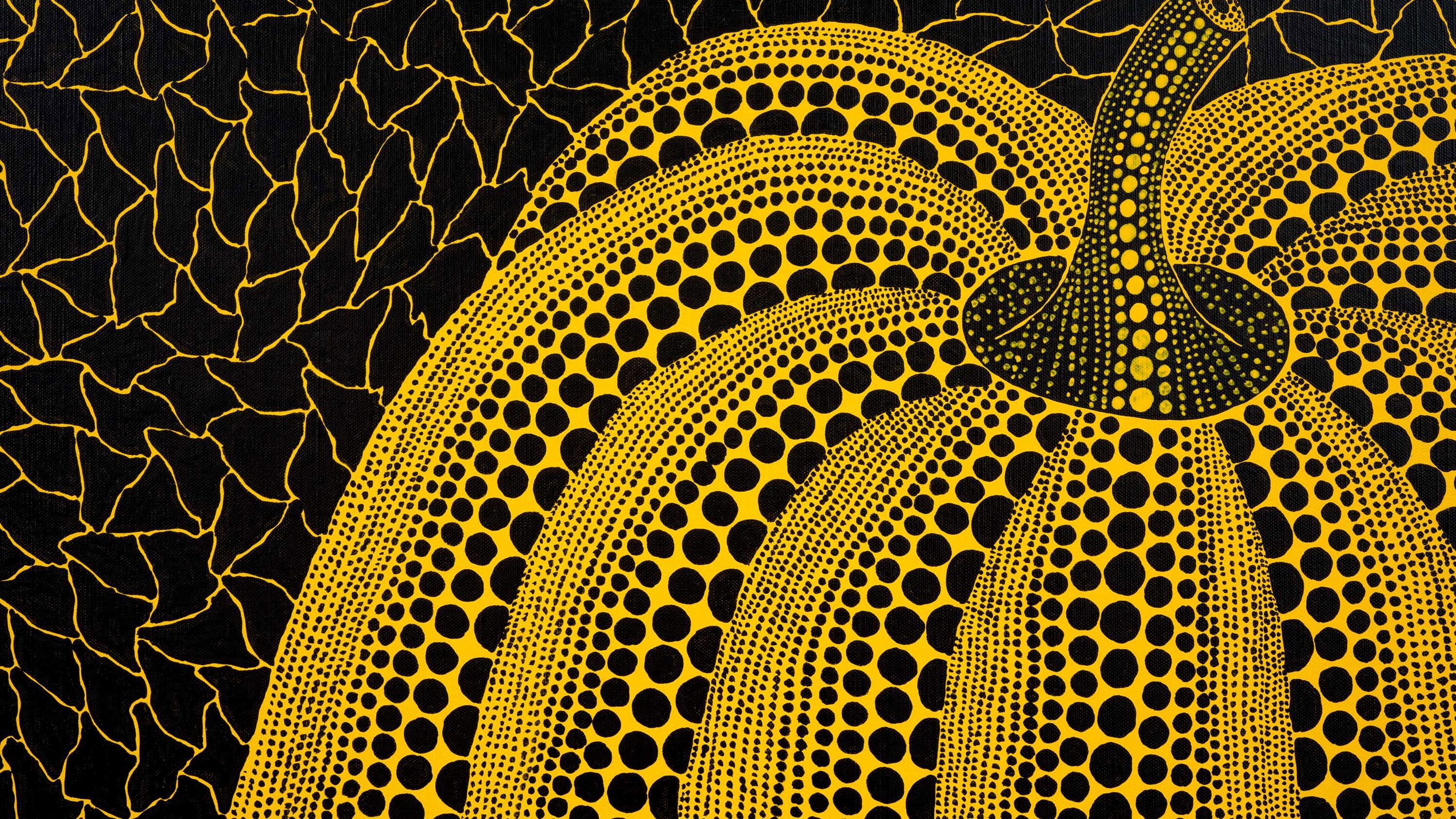 A detail from the work titled PUMPKIN by Yayoi Kusama, dated 2013