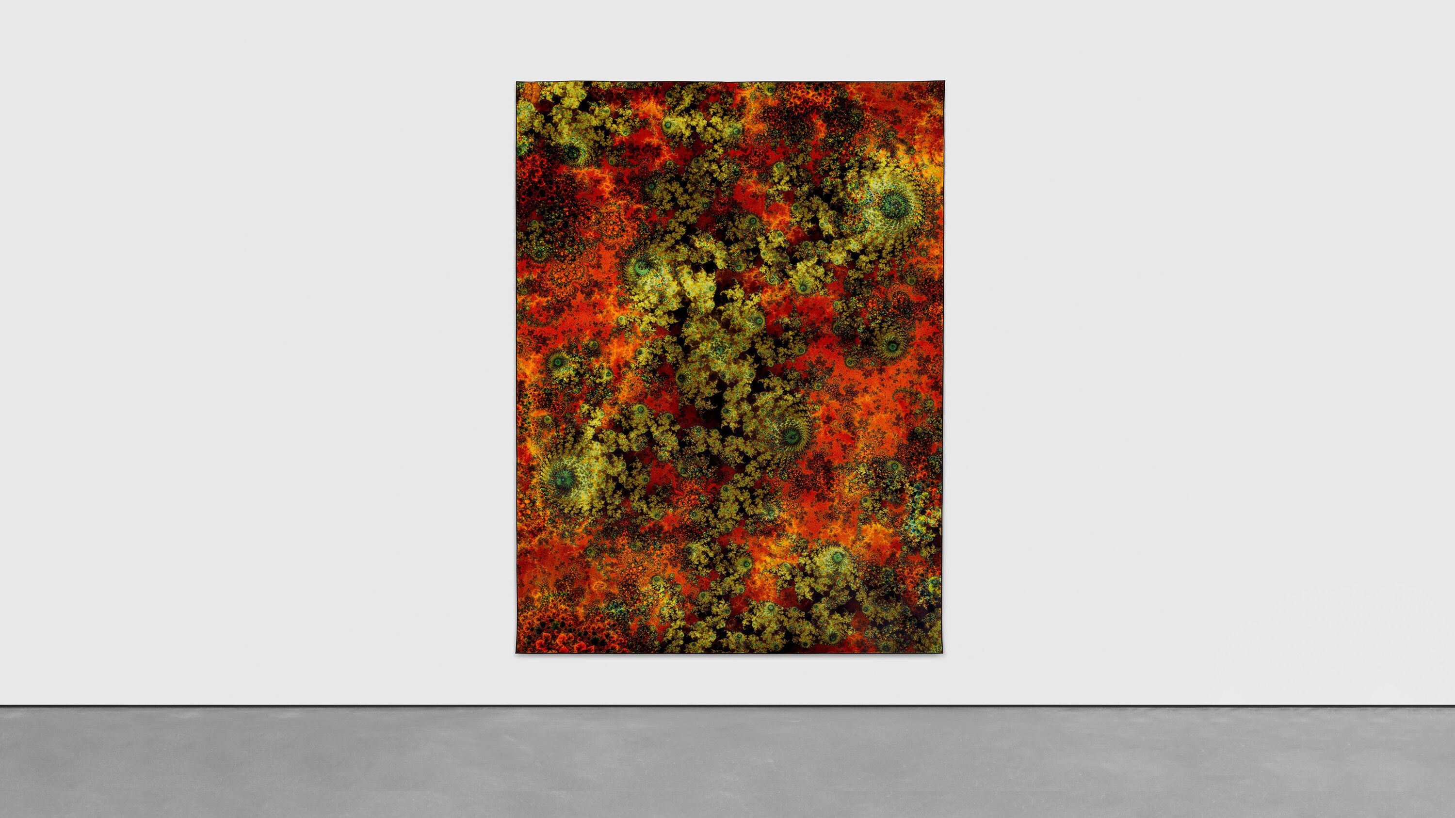 A Colaris print on velour carpet by Thomas Ruff, titled d.o.pe.04 I, dated 2022.