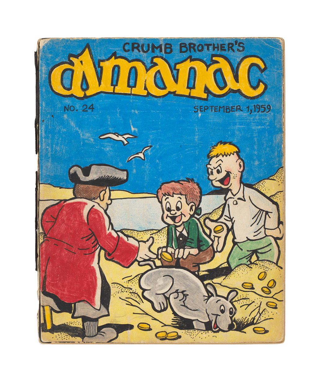 Cover of a notebook by R. Crumb, titled Crumb Brothers Almanac no. 24, September 1959, dated 1959-1962.