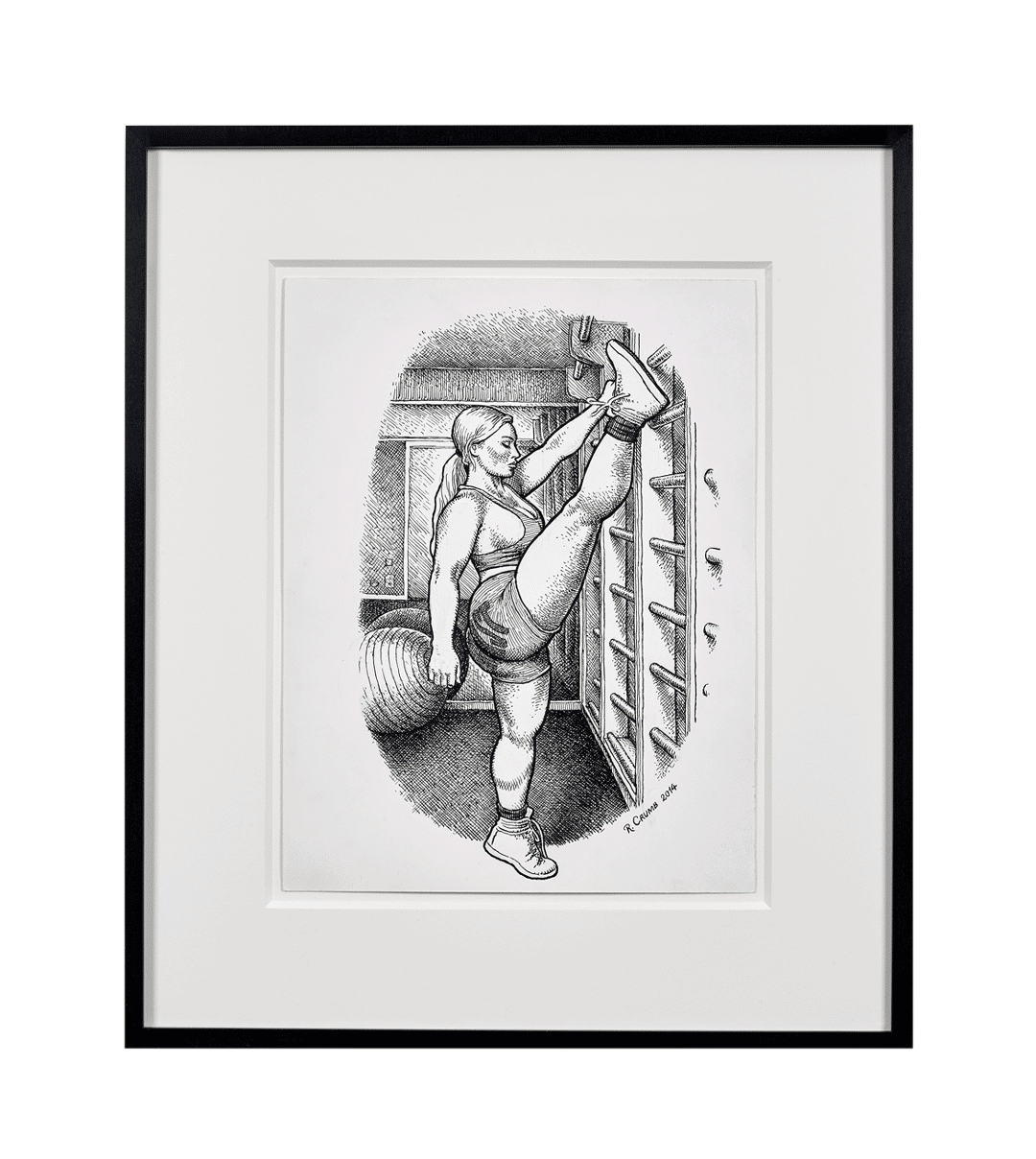 An untitled drawing by R. Crumb, dated 2014.