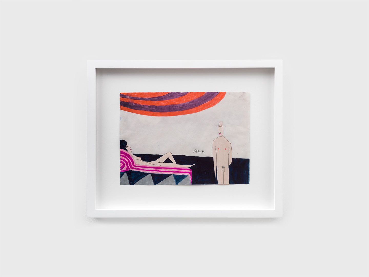 An untitled drawing by Franz West, dated 1972.