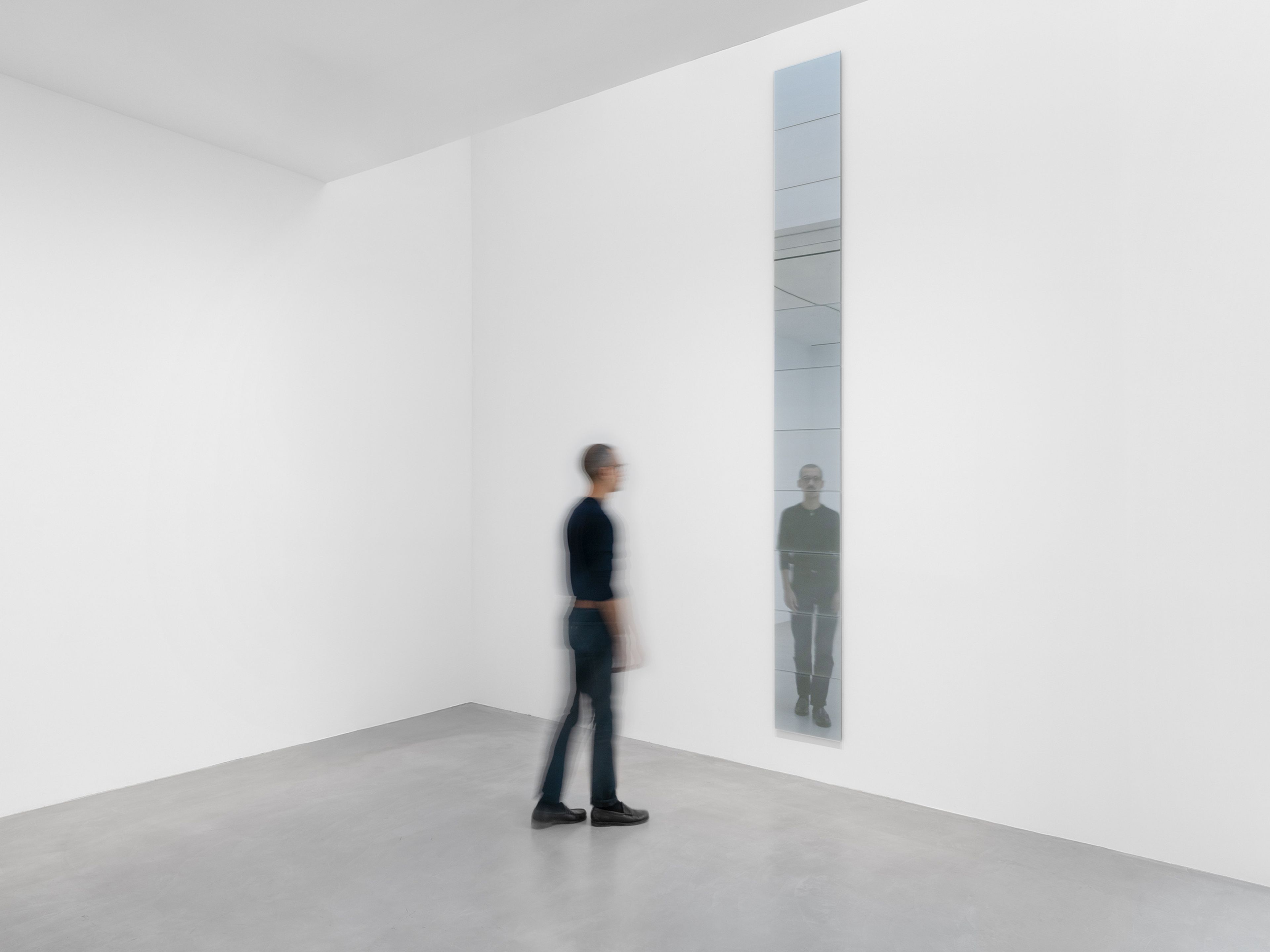 A sculpture by Gerhard Richter, titled 11 Grau Spiegel übereinander (Eleven gray mirrors), dated 2024.