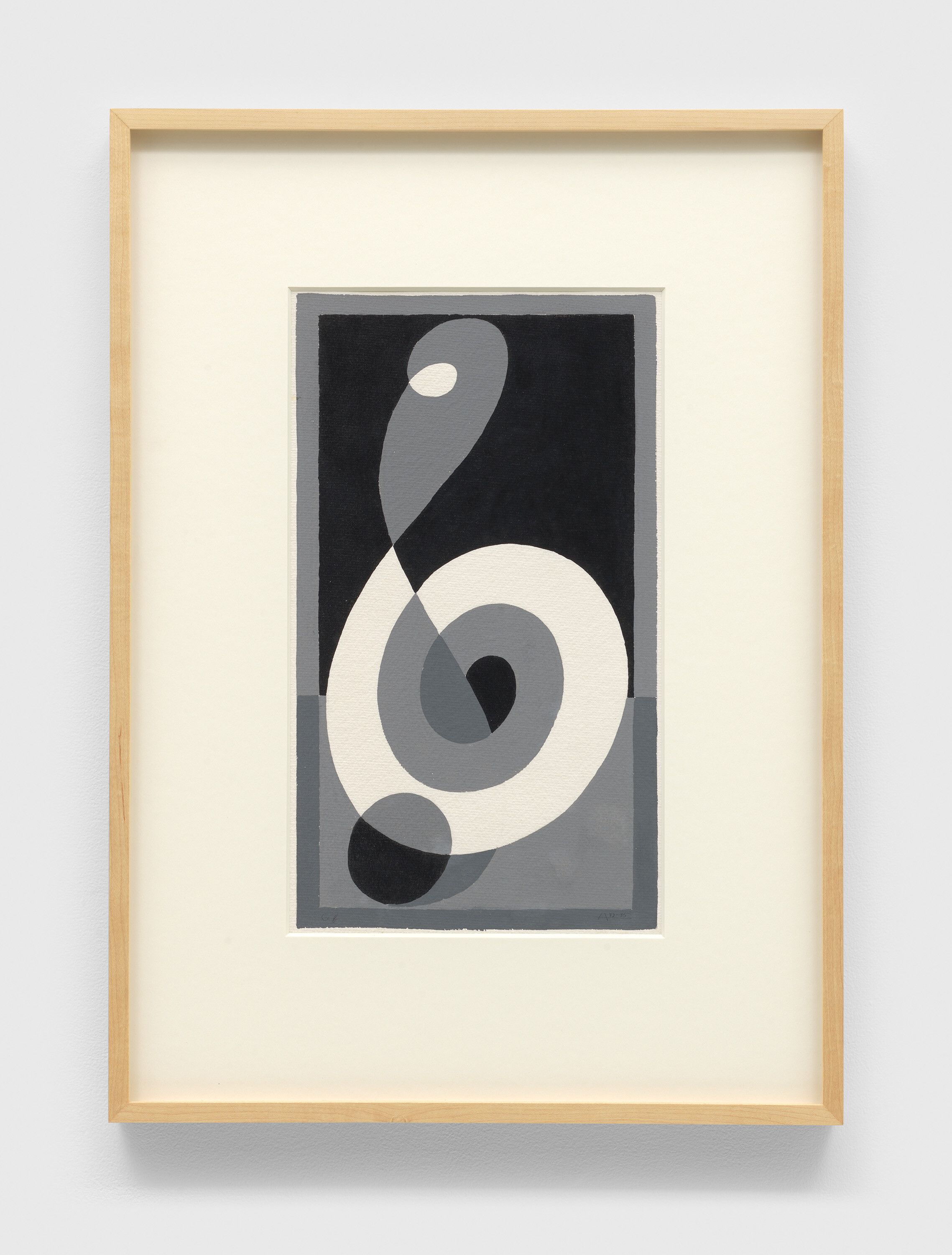 A painting by Josef Albers, titled Treble Clef G b, dated 1932 to 1935.