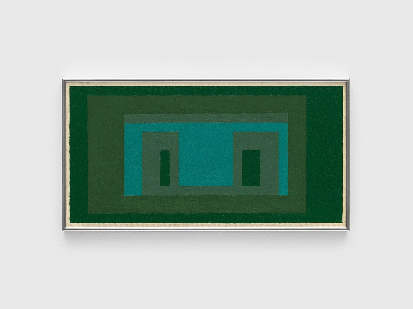A painting by Josef Albers, titled Variant/Adobe, dated 1962.