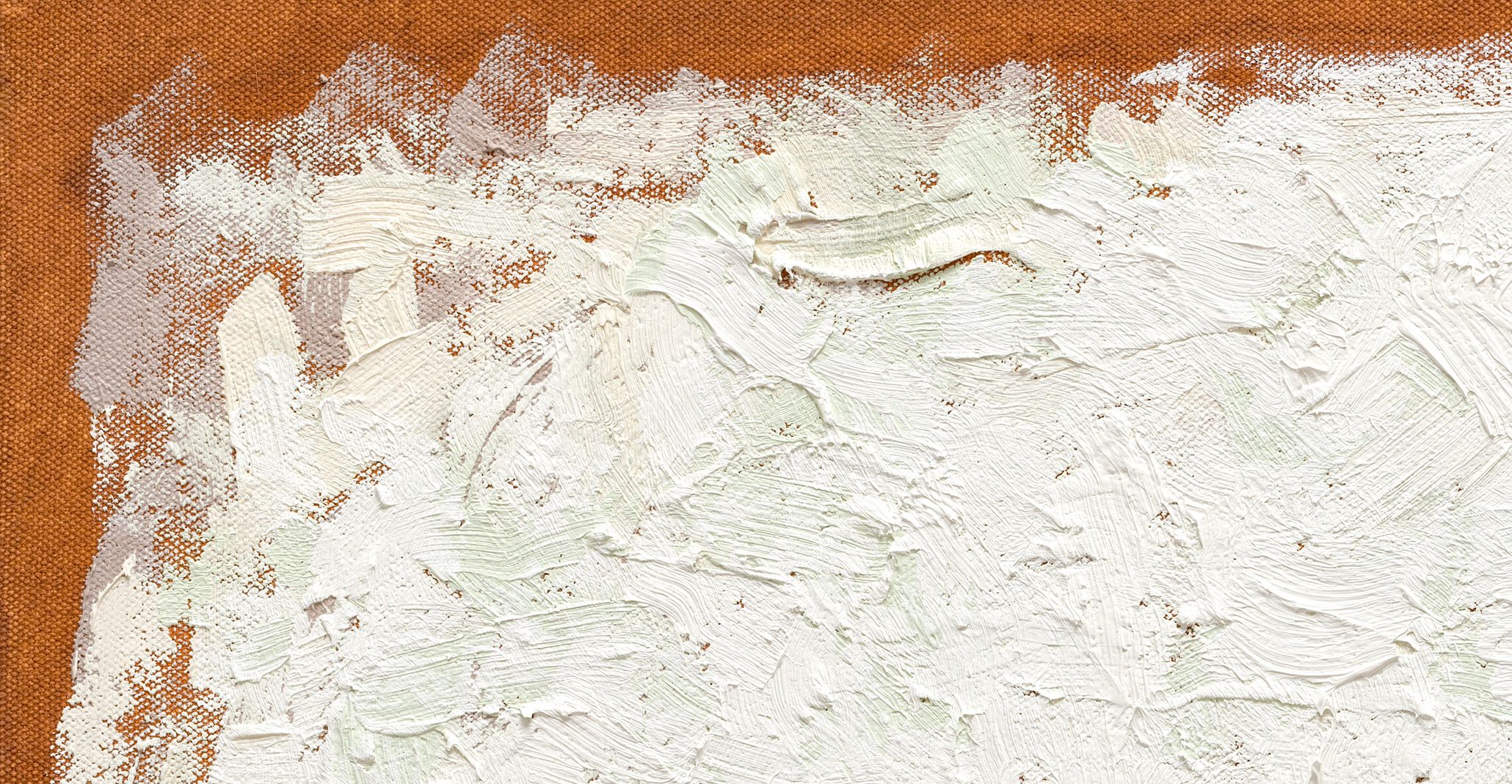 A detail of an untitled painting by Robert Ryman, dated 2010.