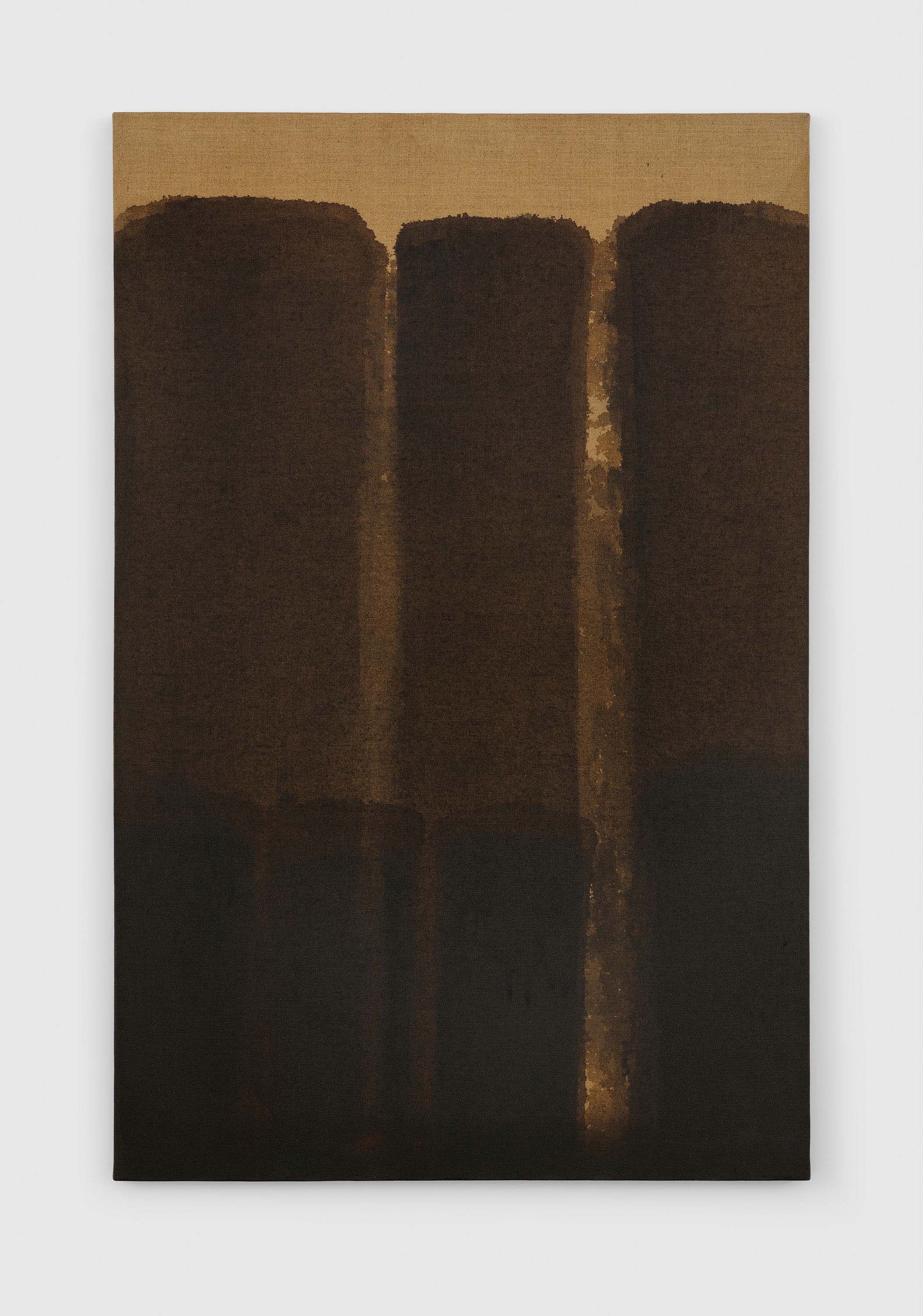 A painting by Yun Hyong-keun, titled Umber-Blue '80, dated 1980.