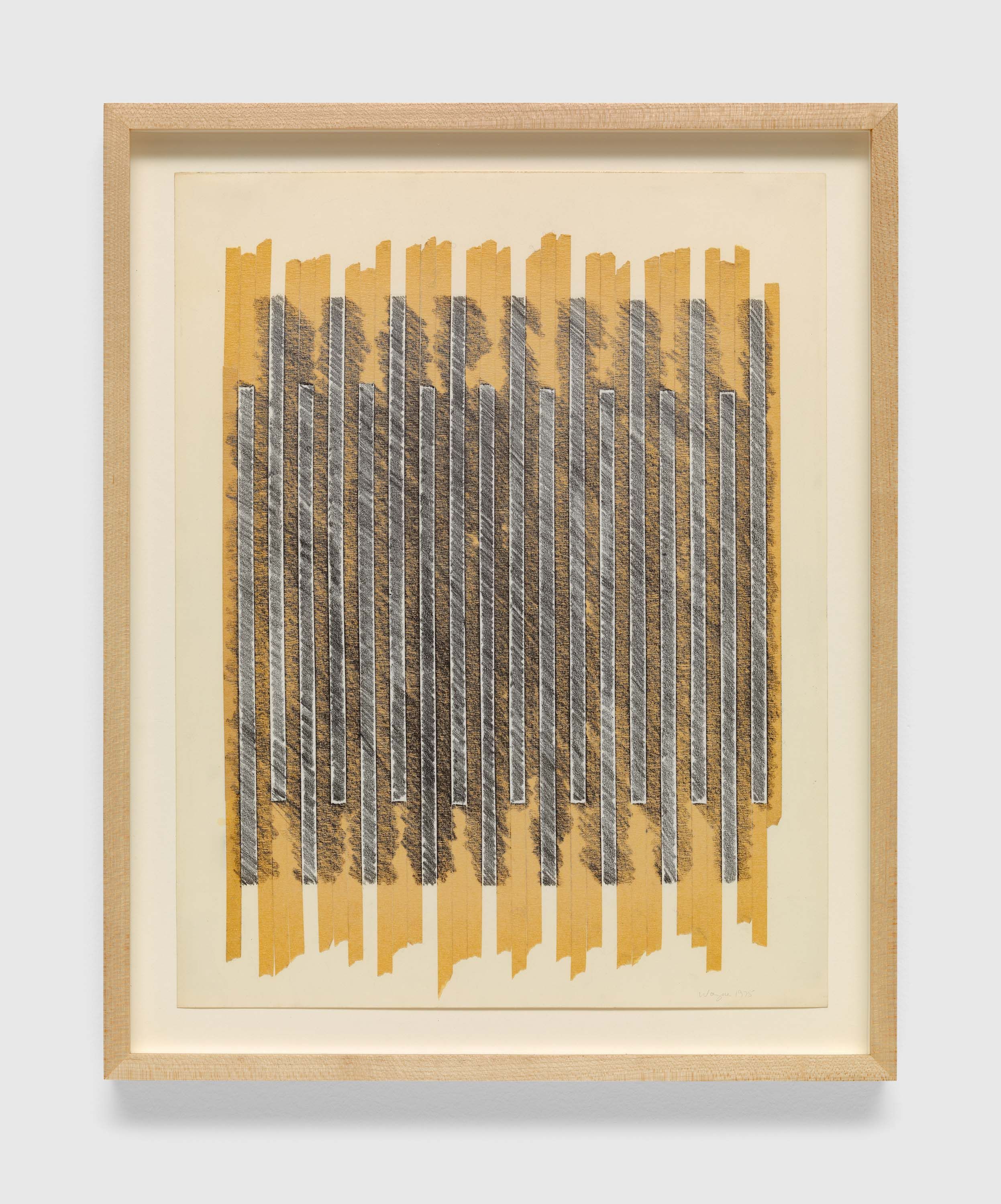 An untitled work on paper by Merrill Wagner, dated 1975.