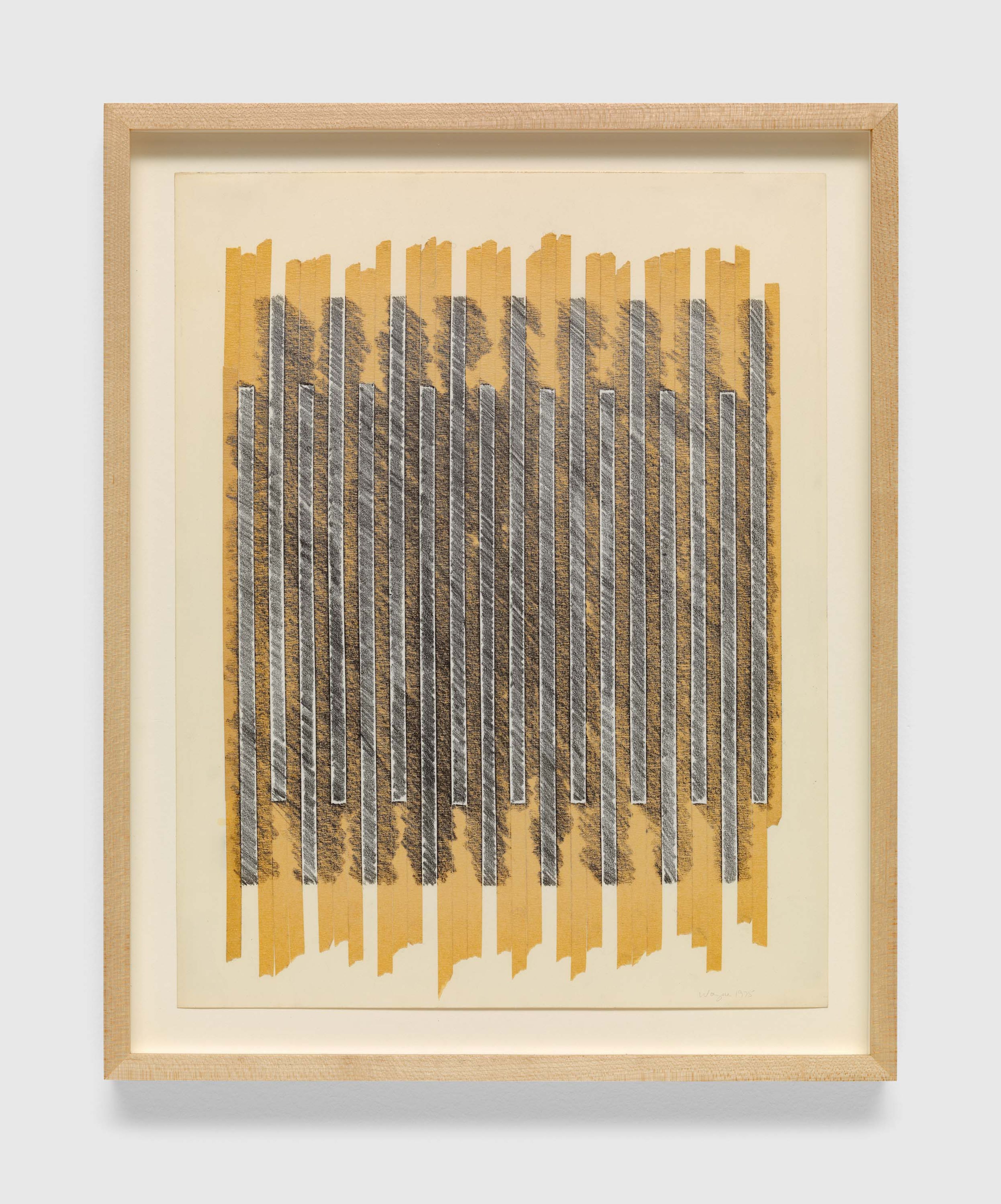 An untitled work on paper by Merrill Wagner, dated 1975.