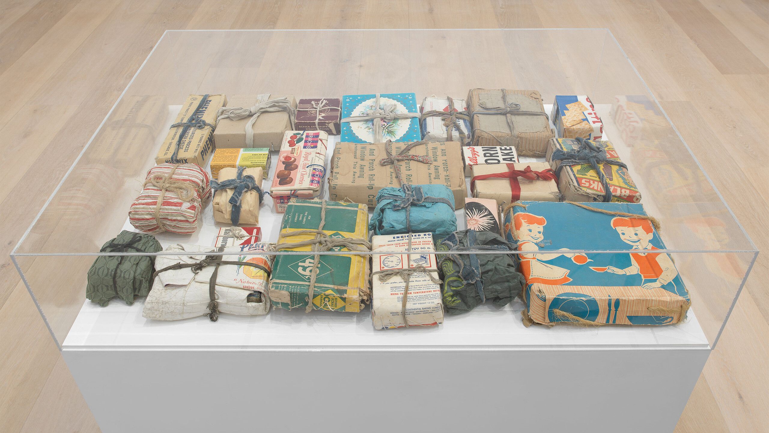 James Castle bundles on display at David Zwirner Gallery.