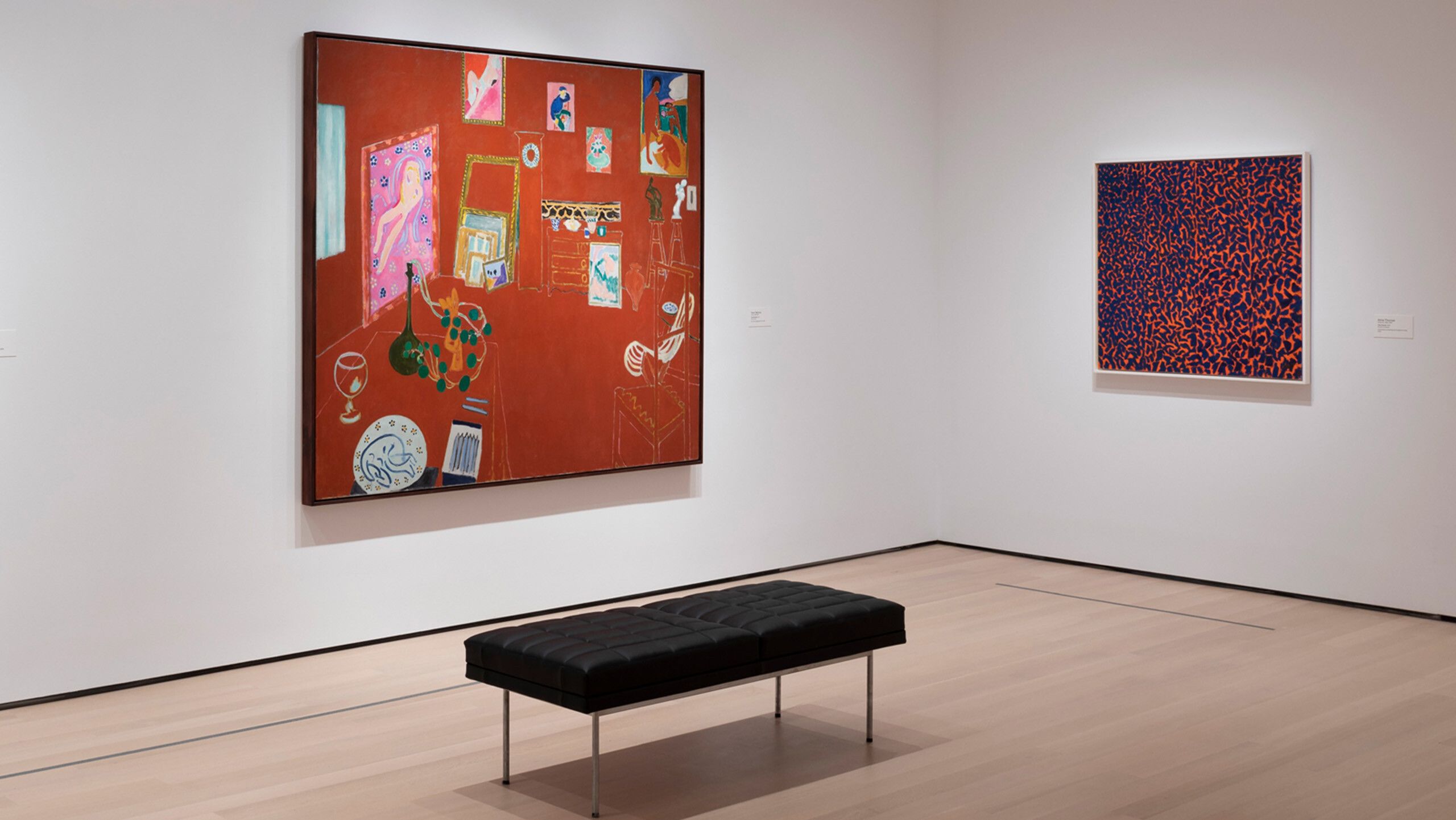 Henri Matisse, The Red Studio, 1911. Installation view in the show named Collection 1880s–1940s at The Museum of Modern Art, New York, 2019. Photo by Jonathan Muzikar