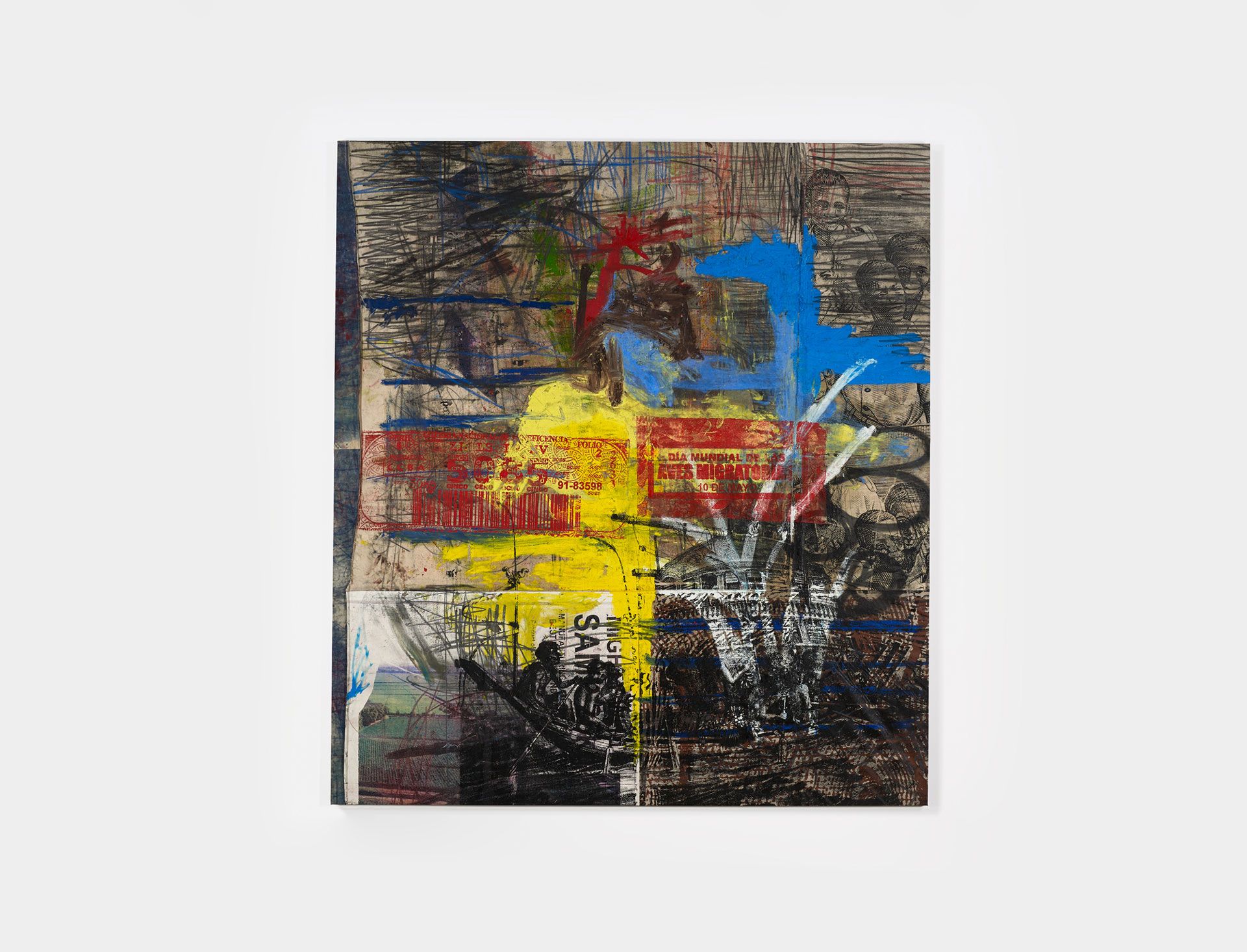 An untitled painting by Oscar Murillo, dated 2017.