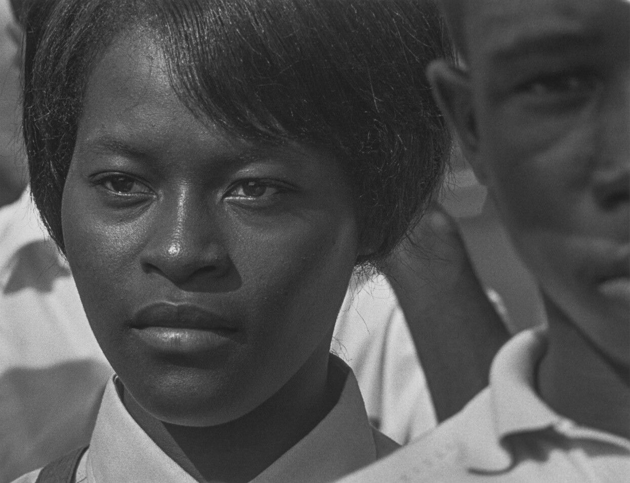 A silver gelatin print by Roy DeCarava, Mississippi freedom marcher, Washington, D.C., dated 1963.