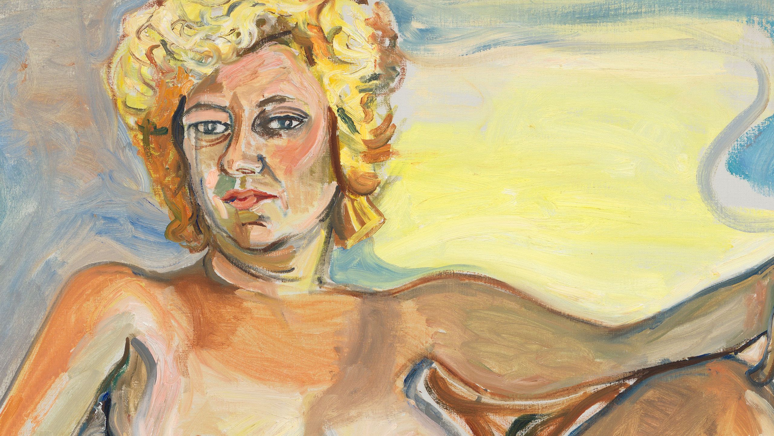 A detail of a painting by Alice Neel titled Ruth Nude, dated 1964