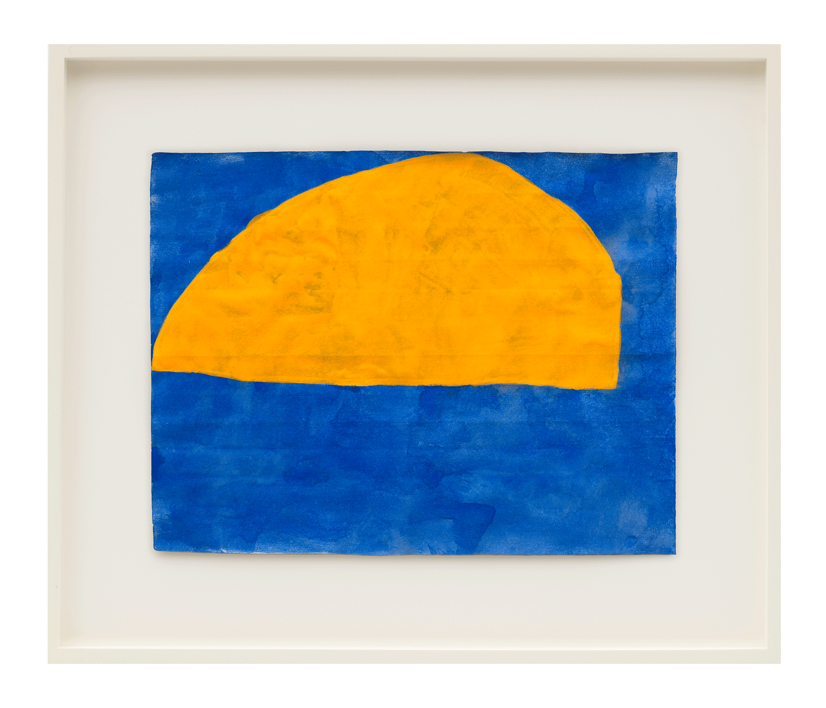 A work on paper by Suzan Frecon titled orange bluebird study, dated 2019.
