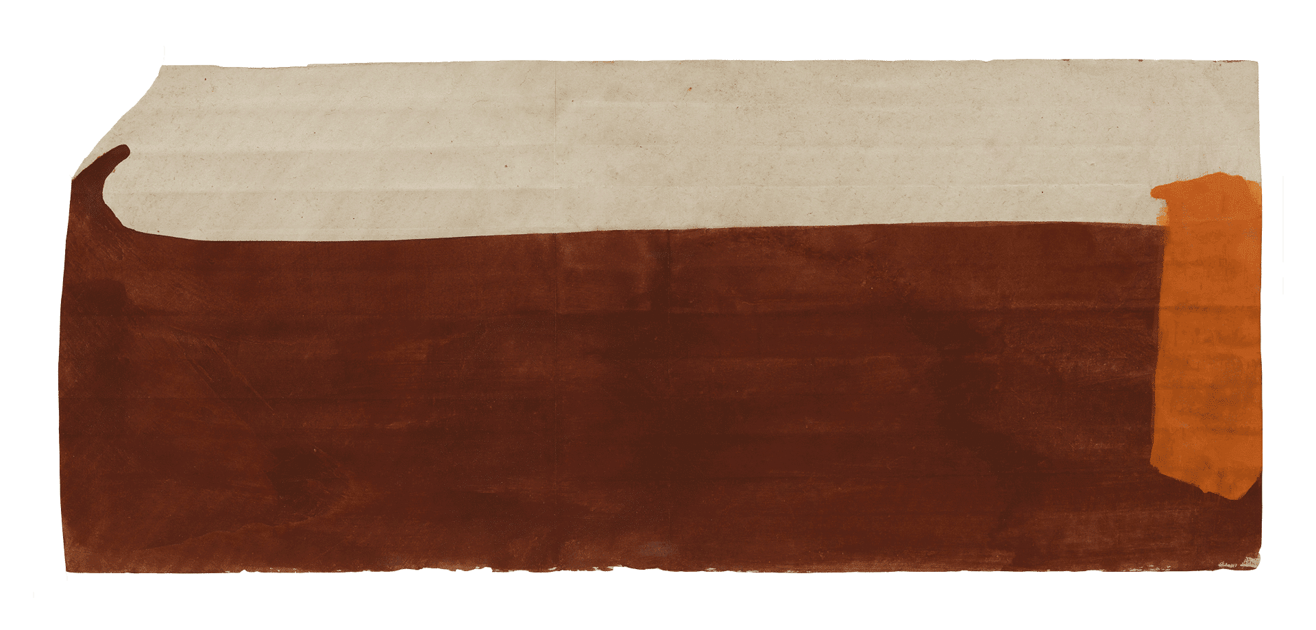 A painting by Suzan Frecon, titled dark red with vermillion c, dated 2010.