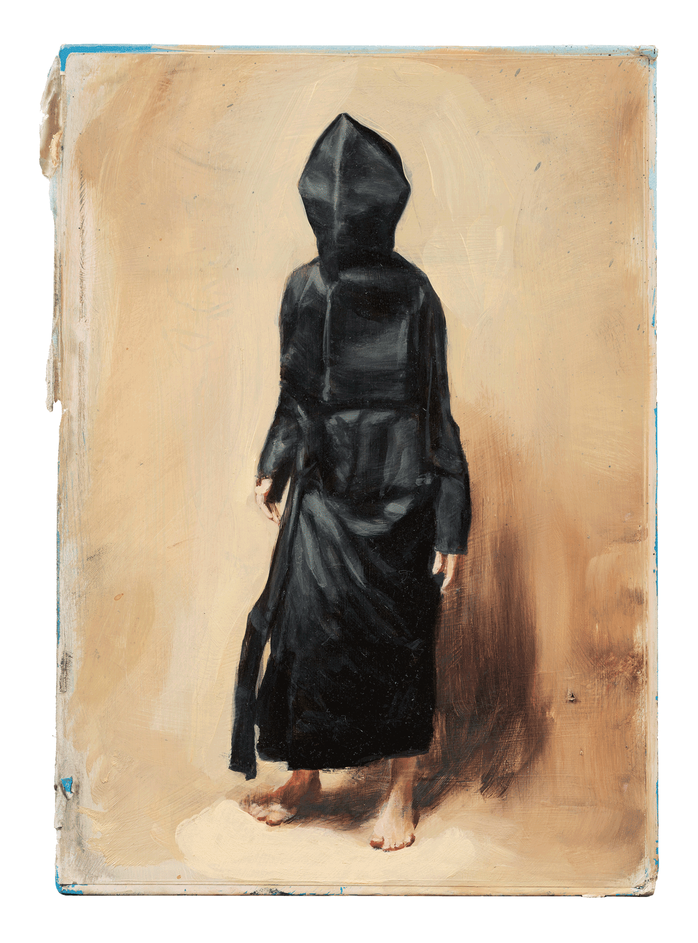A painting by Michaël Borremans, titled Black Mould / Pogo, dated 2015.