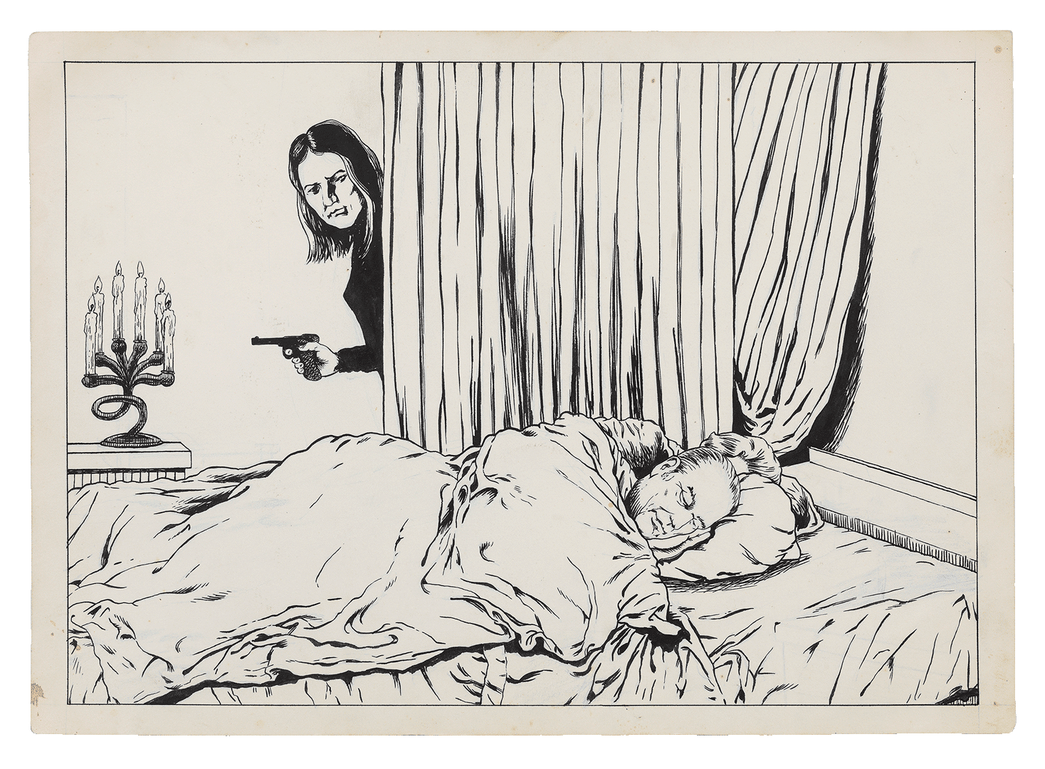 An untitled drawing by Raymond Pettibon, dated 1981.