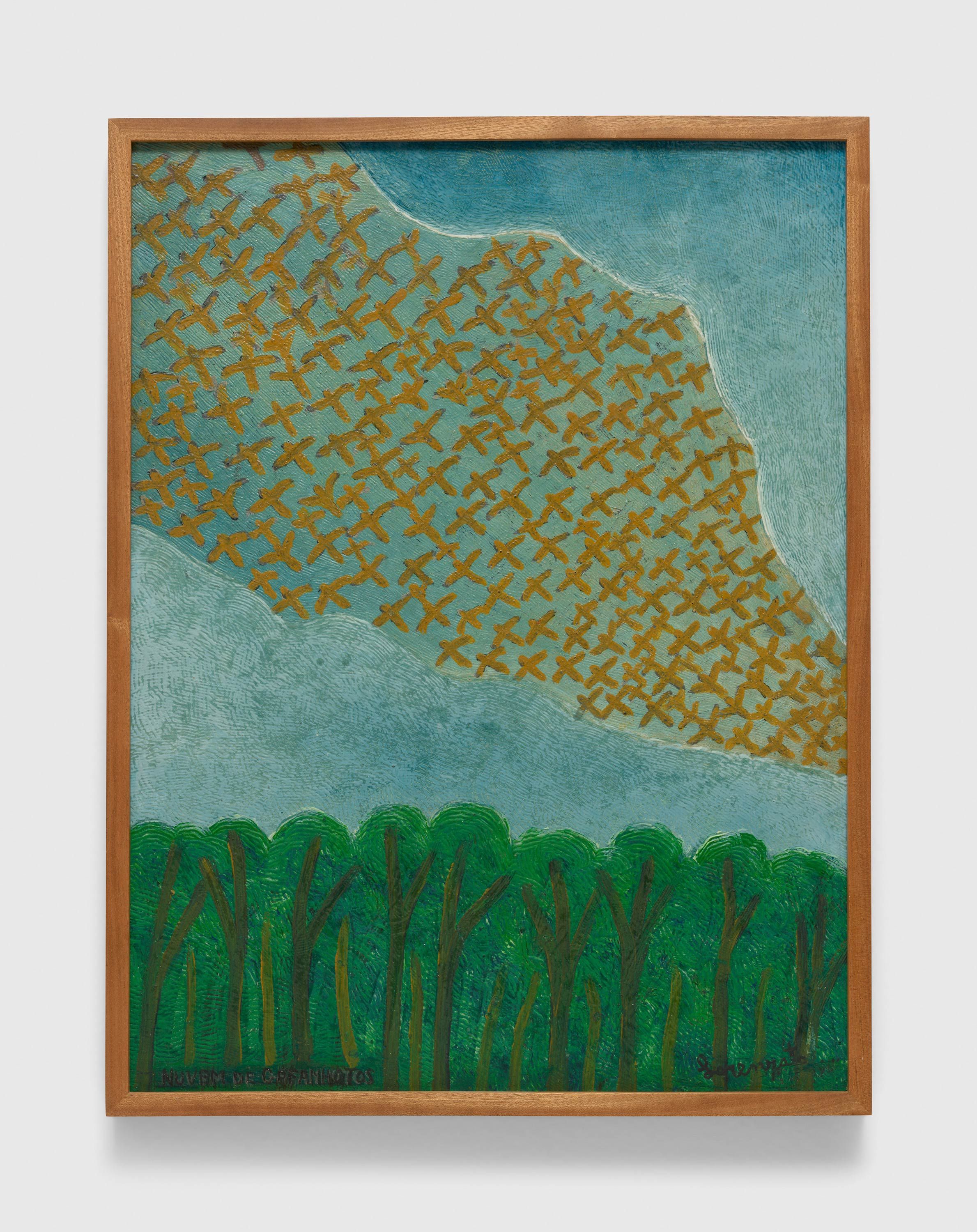 A painting by Amadeo Luciano Lorenzato, titled Nuvem de Gafanhotos (Cloud of Crickets), n.d.
