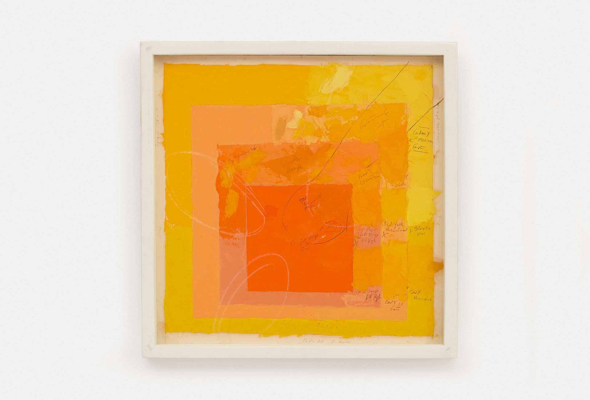 An undated work on paper by Josef Albers titled Color study for Homage to the Square.