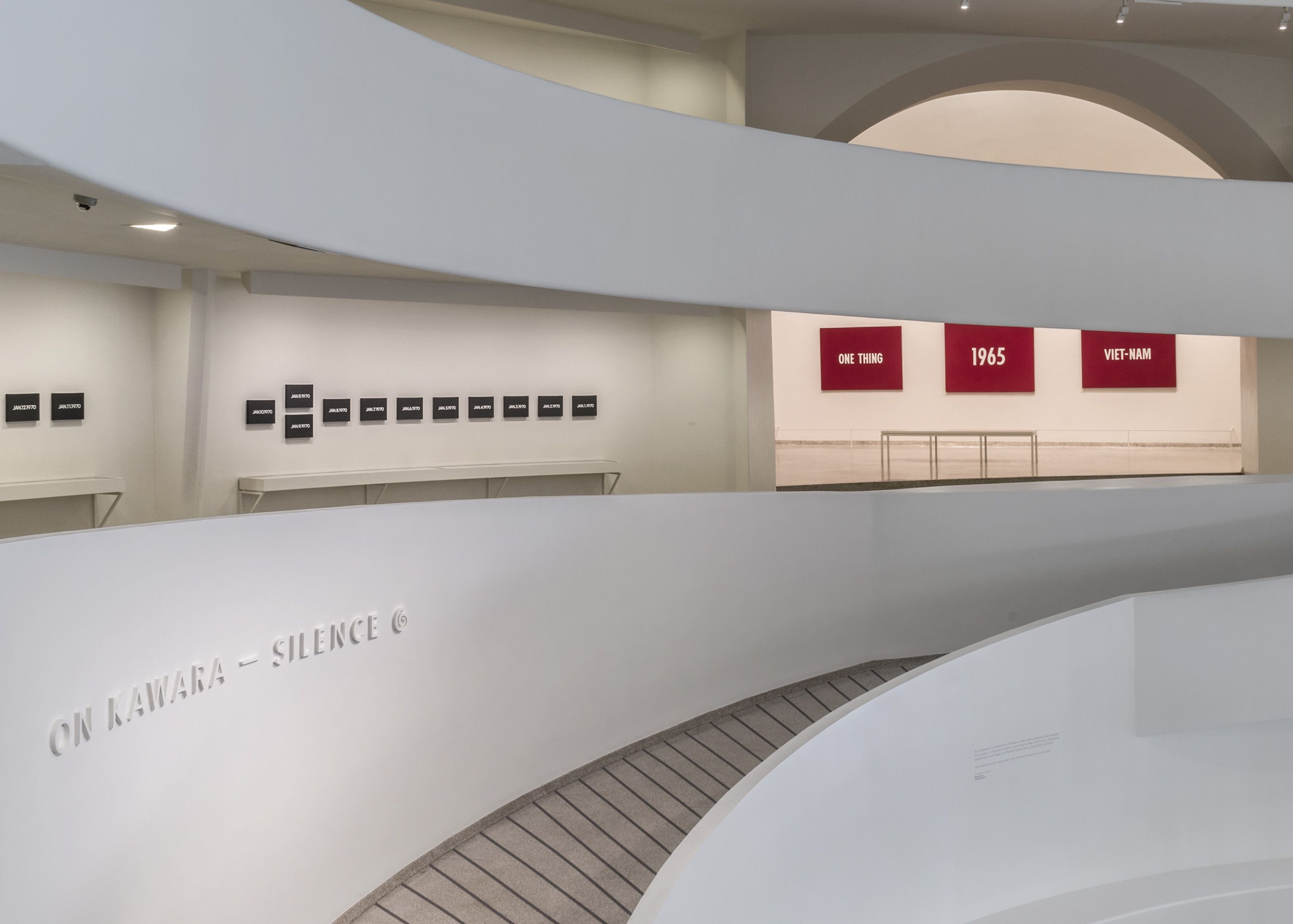 Installation view, On Kawara—Silence, Solomon R. Guggenheim Museum, New York, 2015