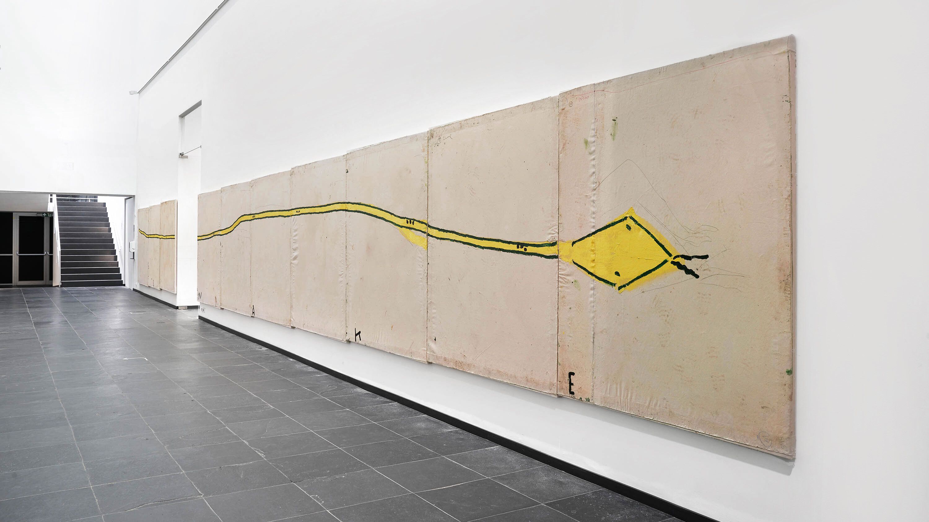 Installation view of the exhibition "Rose Wylie: picky people notice...," at S.M.A.K., Stedelijk Museum voor Actuele Kunst in Ghent, dated 2022.