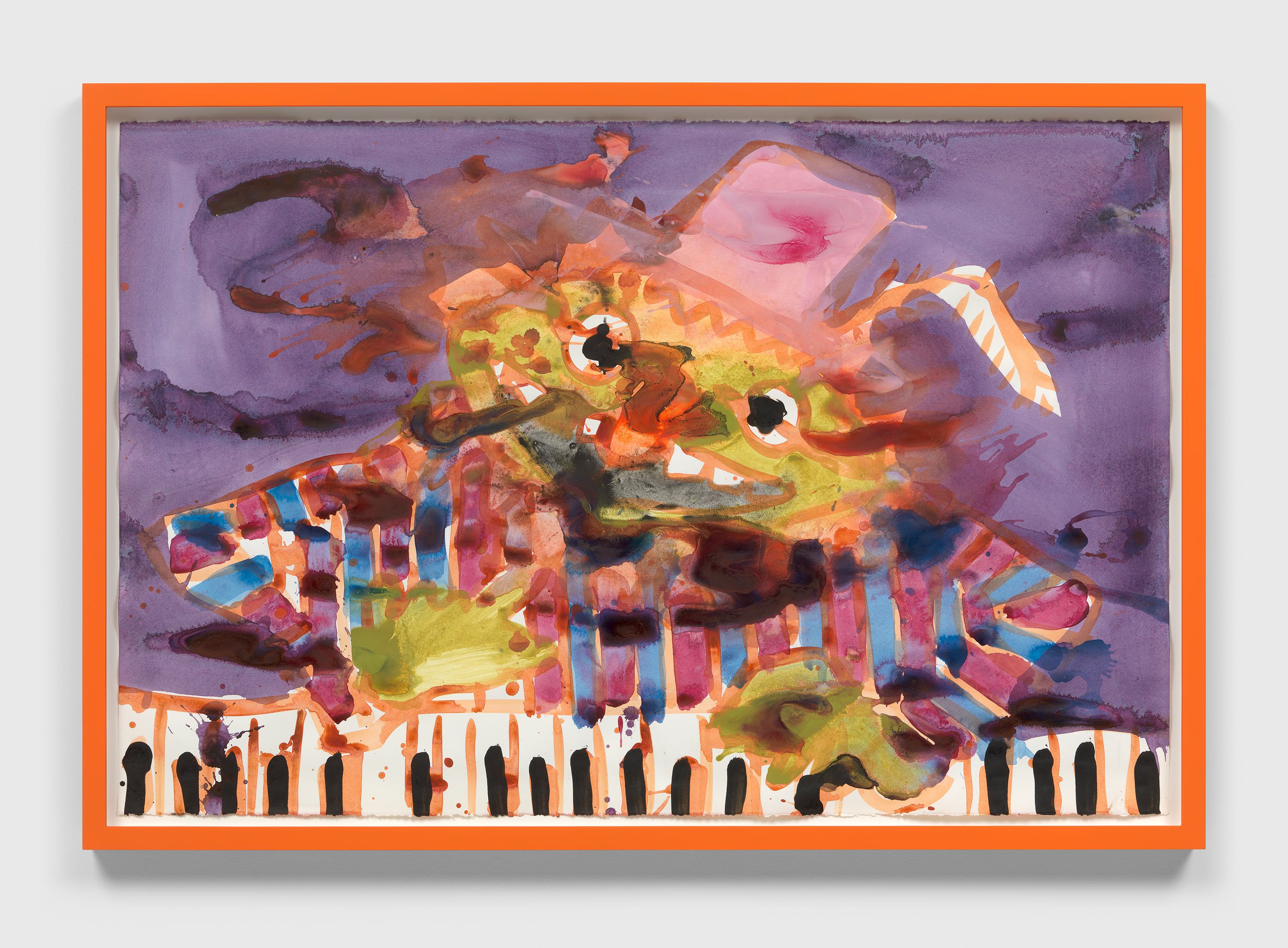 An untitled work on paper by Katherine Bernhardt, dated 2021.