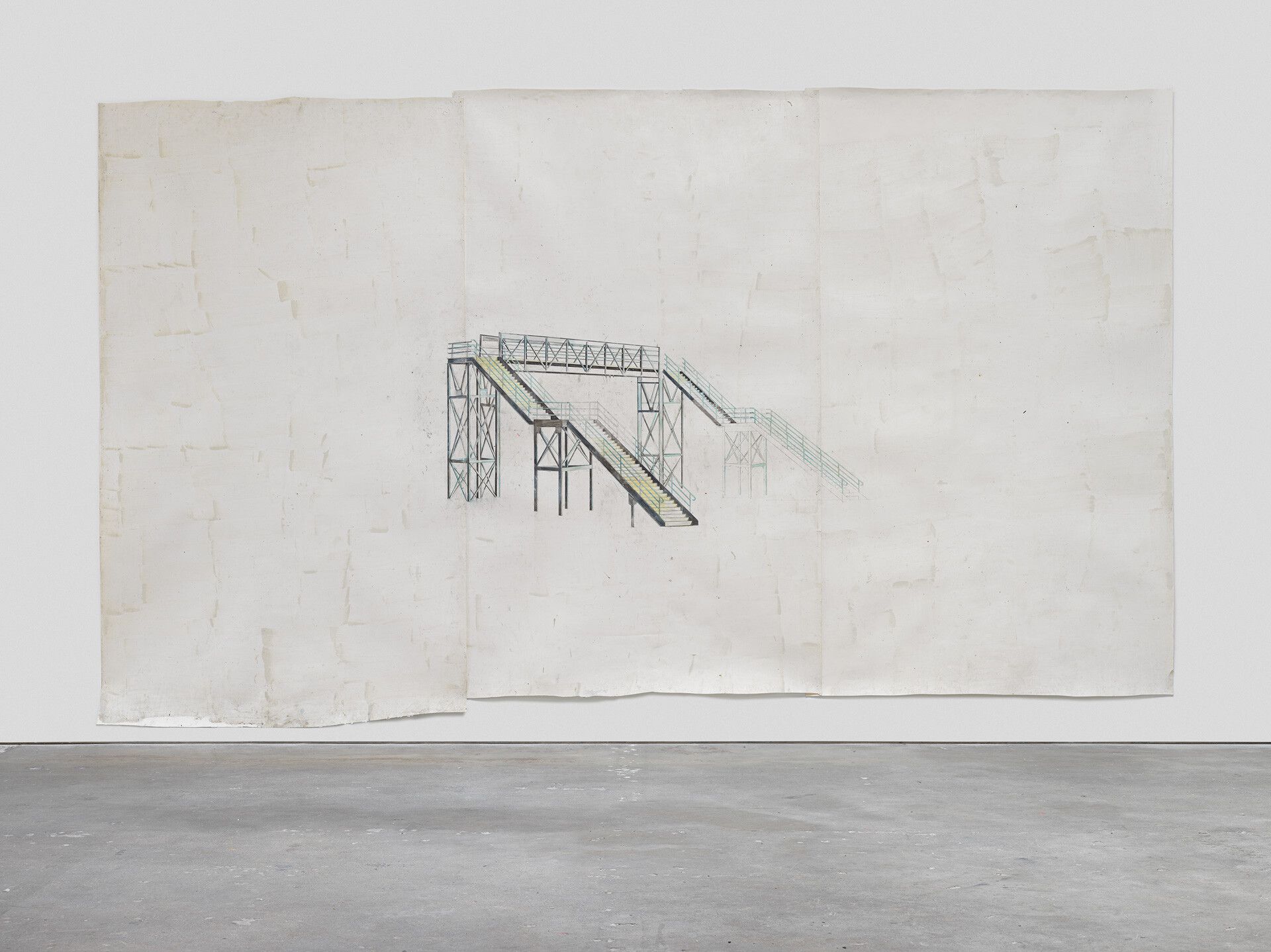 A drawing by Toba Khedoori, titled Untitled (overpass), dated 1994